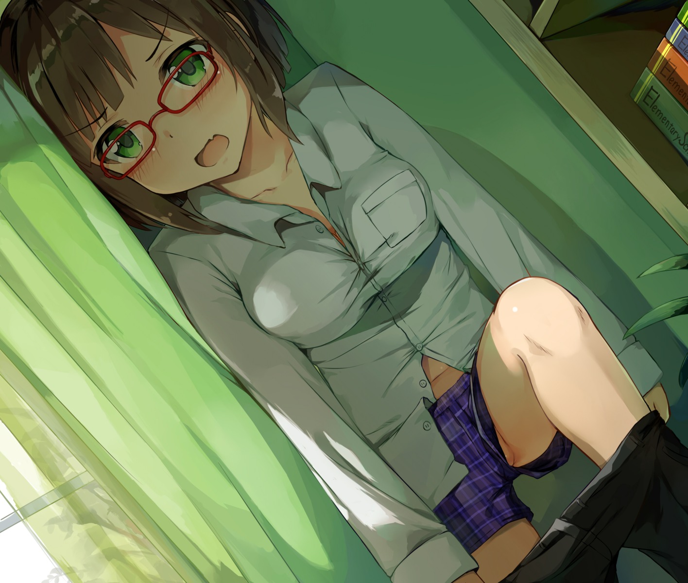 maekawa_miku megane pantsu seneto the_idolm@ster the_idolm@ster_cinderella_girls undressing