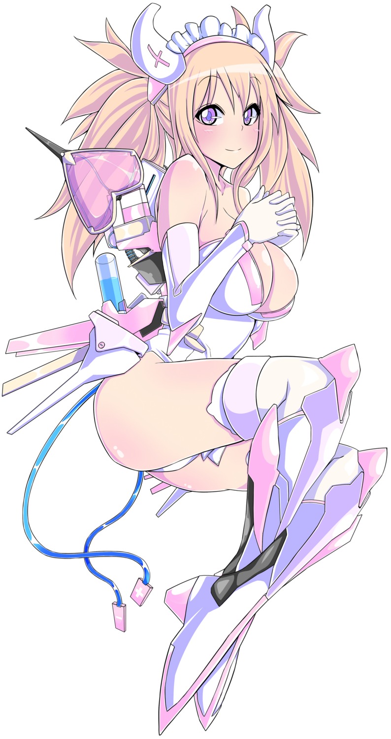 bodysuit cleavage mecha_musume nikuman_umeew thighhighs