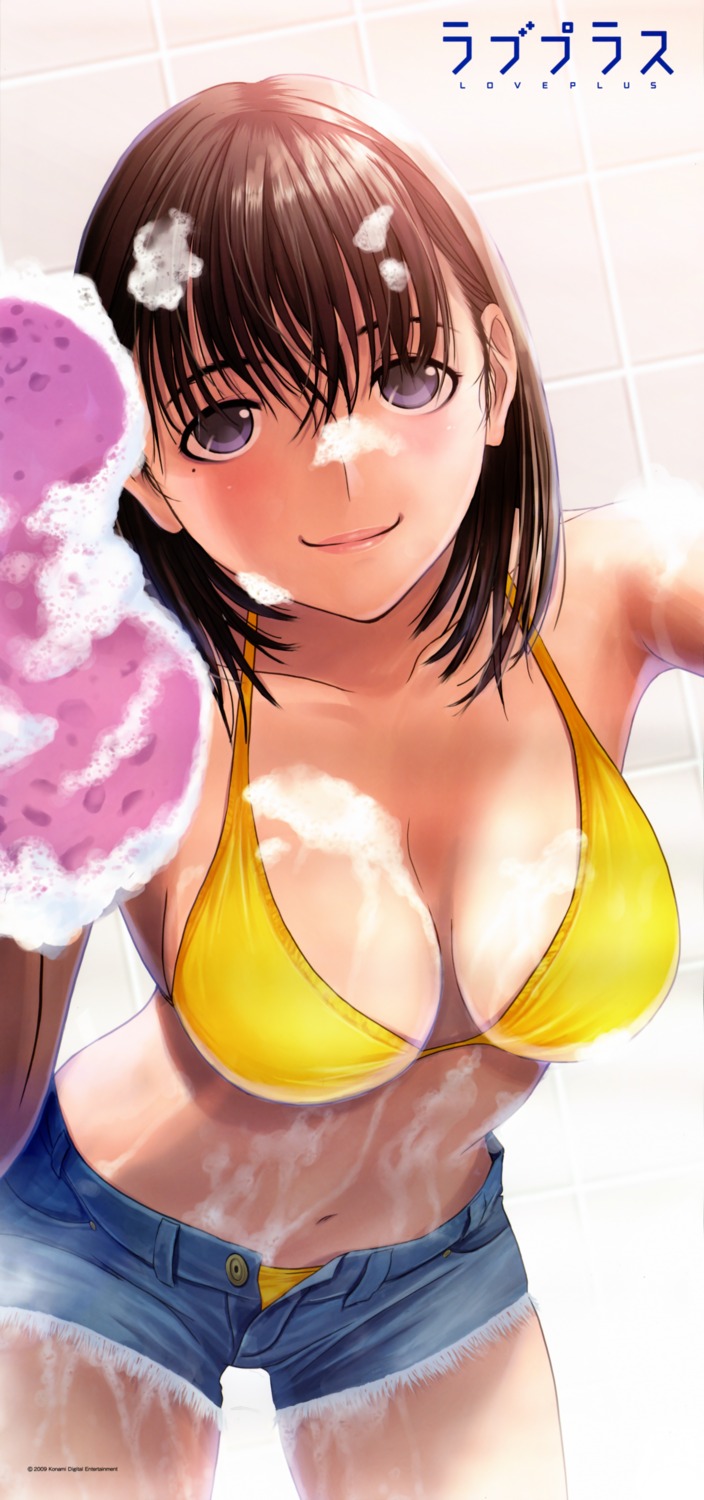 anegasaki_nene bikini_top cleavage love_plus mino_taro stick_poster swimsuits wet