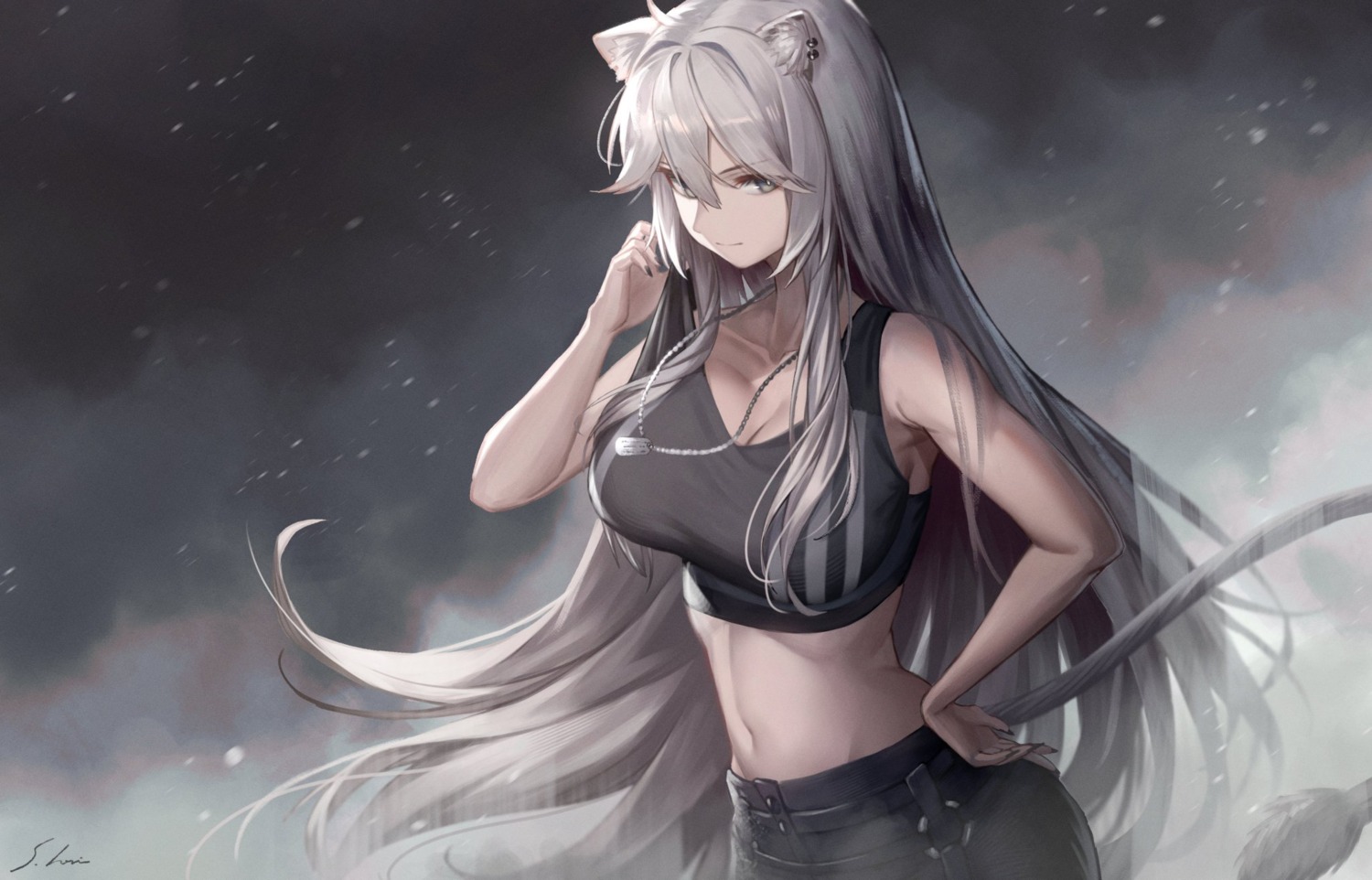 animal_ears bra hololive shishiro_botan tagme tail