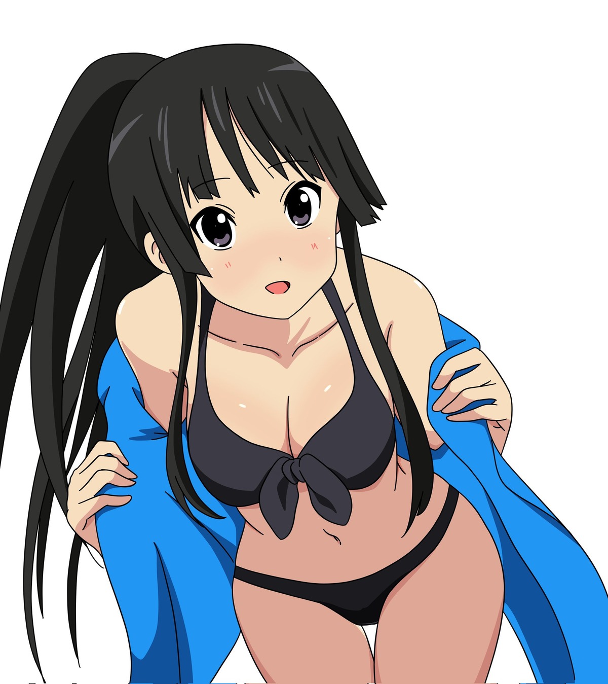 akiyama_mio bikini k-on! nekonopapa open_shirt swimsuits undressing