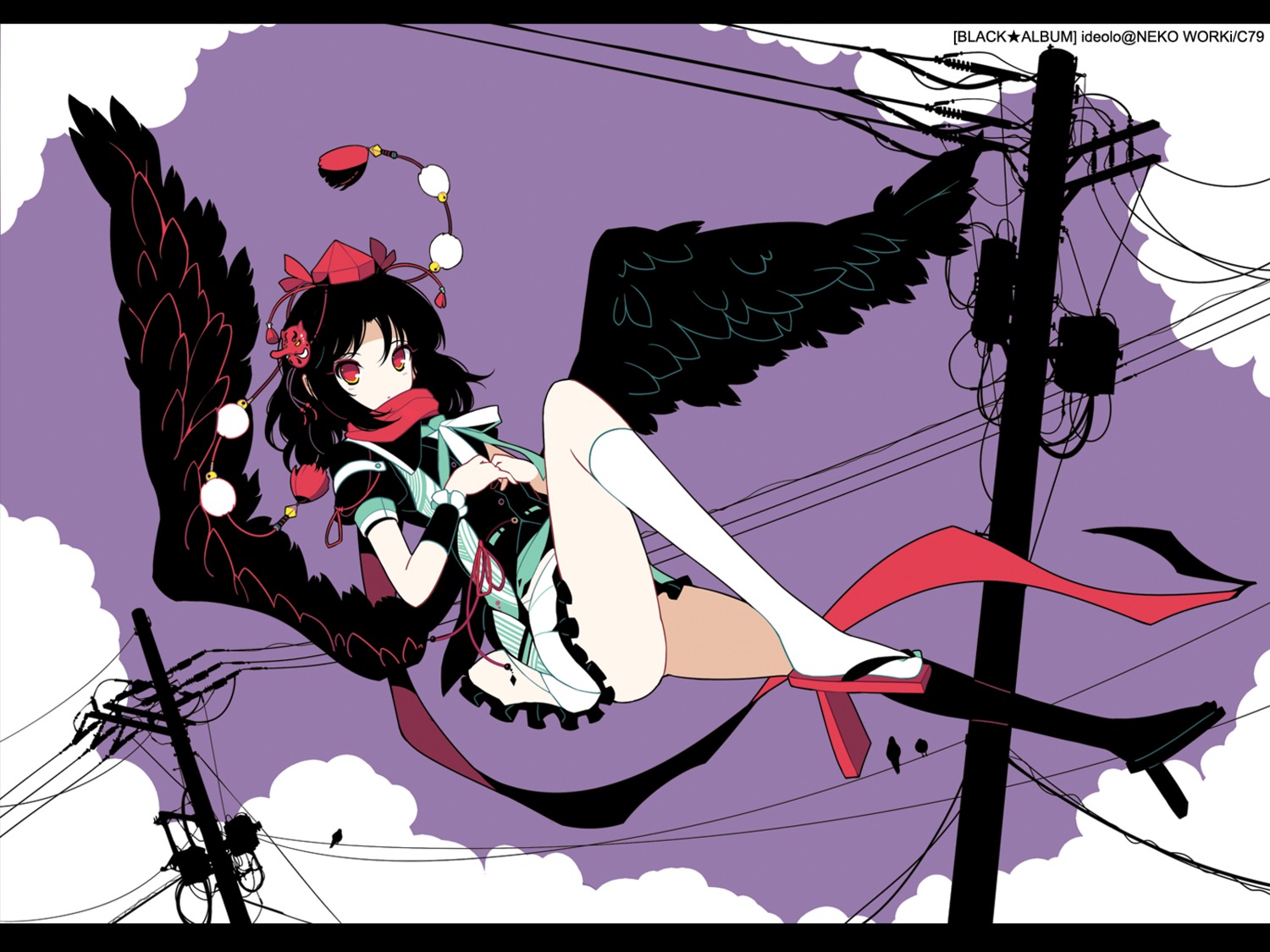 ideolo shameimaru_aya touhou wallpaper wings