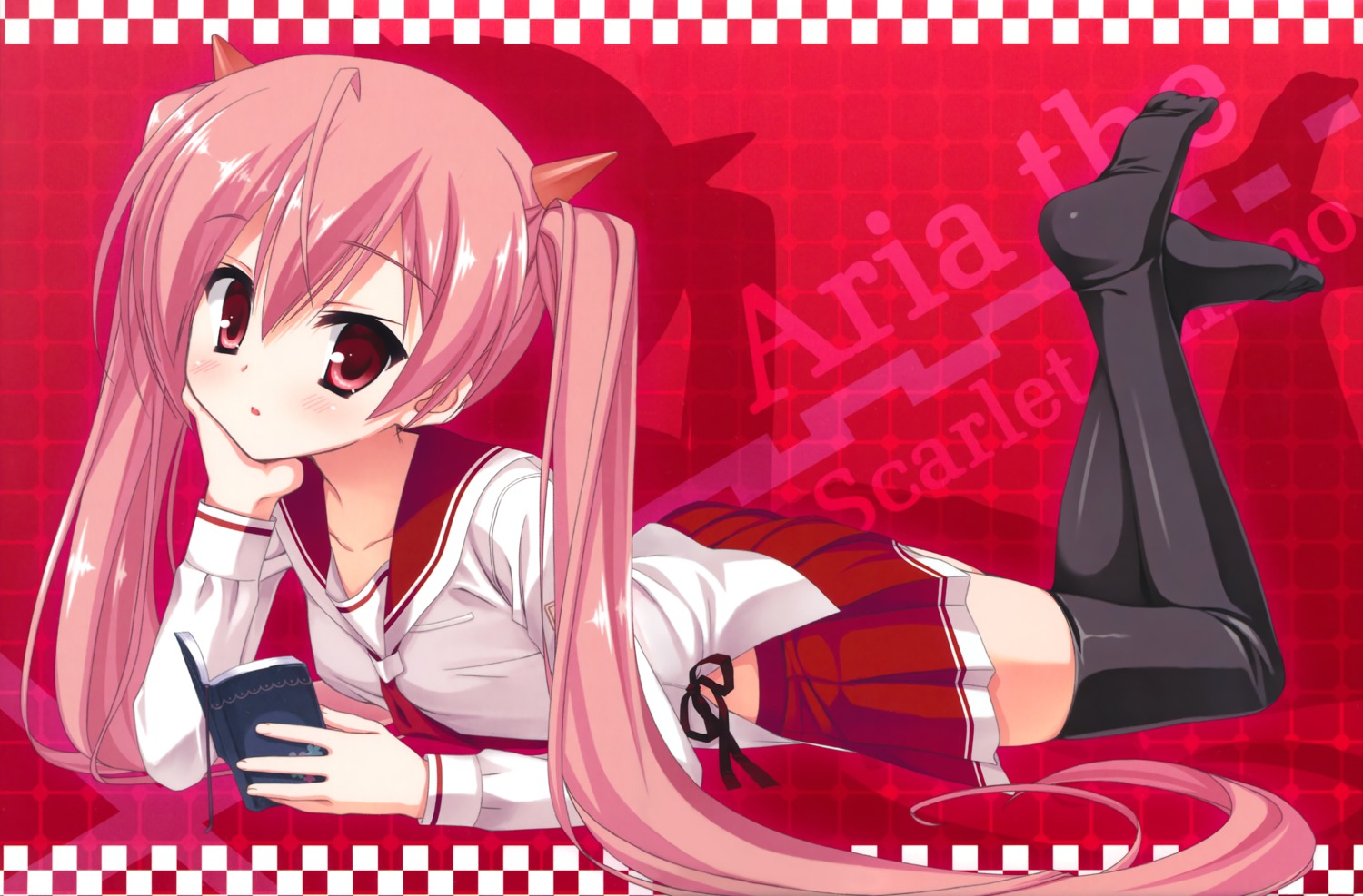 hidan_no_aria horns kanzaki_h_aria kobuichi seifuku thighhighs