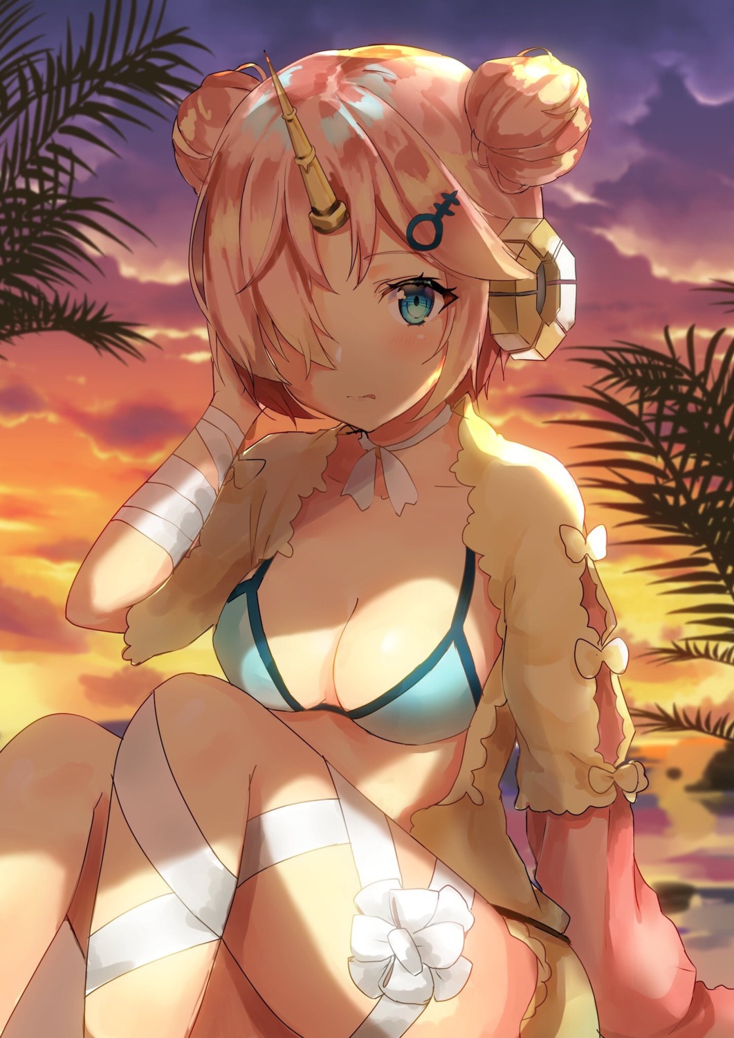bandages bikini_top bodysuit cleavage fate/apocrypha fate/grand_order fate/stay_night fou_(ssqseeker) frankenstein's_monster_(fate) open_shirt swimsuits