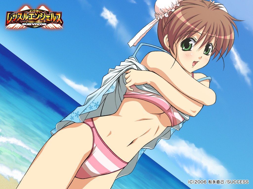 bikini hal kanamori_reiko shirt_lift success swimsuits undressing wallpaper wrestle_angels wrestle_angels_survivor