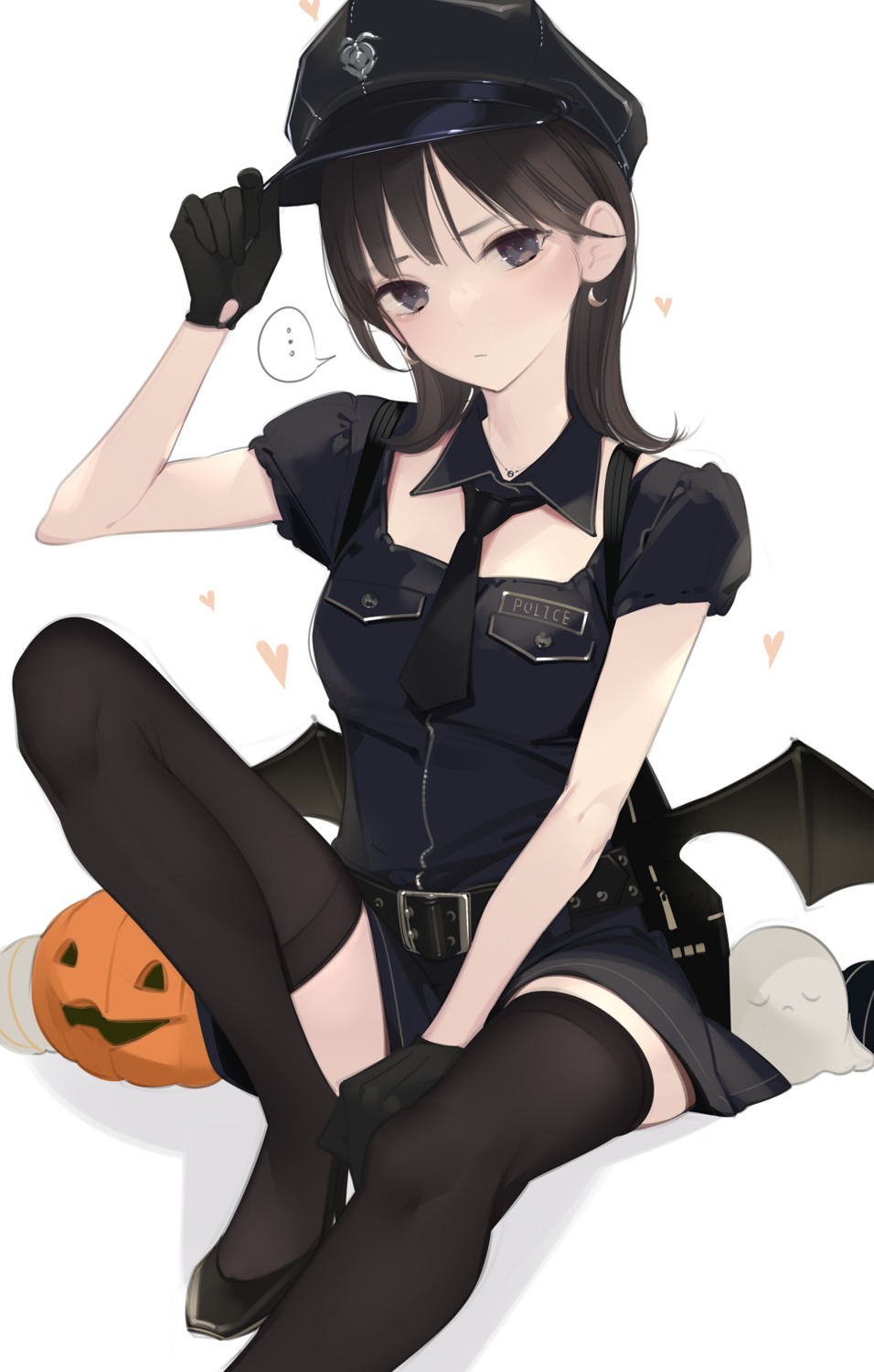 ama_mitsuki halloween heels police_uniform thighhighs wings
