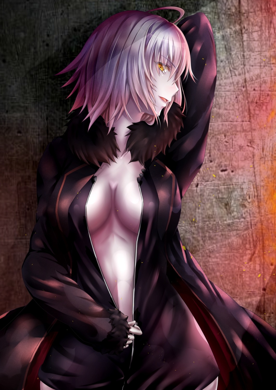 fate/grand_order jeanne_d'arc jeanne_d'arc_(alter)_(fate) no_bra open_shirt penguintake undressing