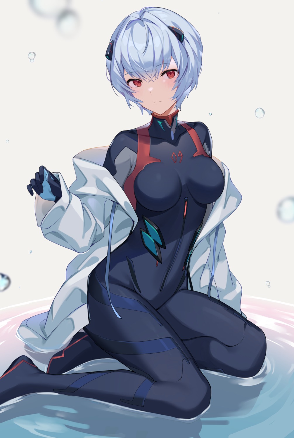 artist_revision ayanami_rei bodysuit ikomochi neon_genesis_evangelion wet