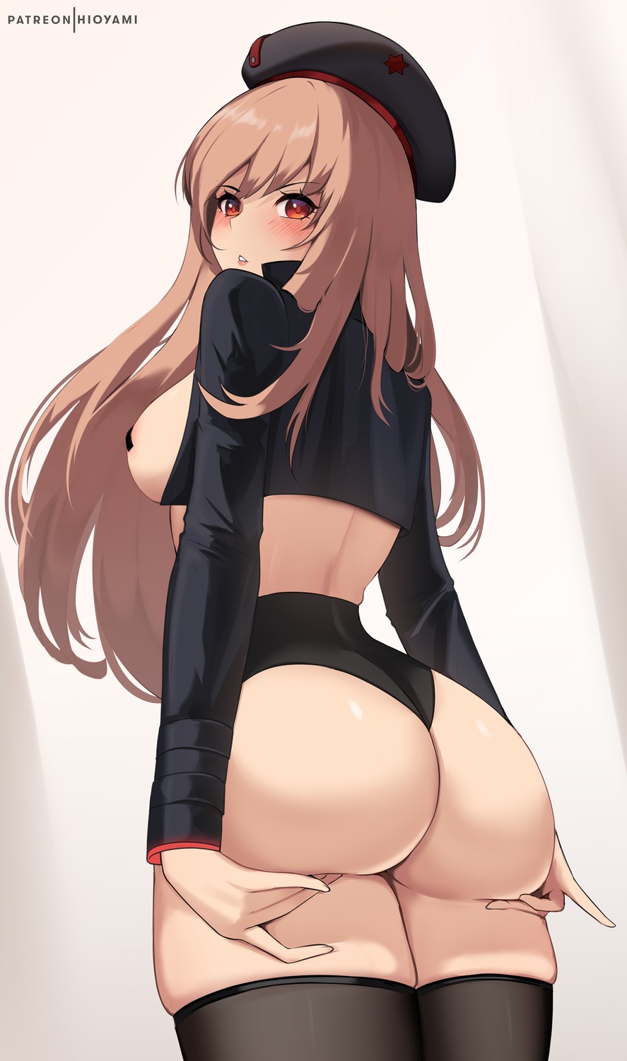 areola ass ass_grab breasts goddess_of_victory:_nikke hioyami no_bra pantsu pasties rapi_(nikke) thighhighs