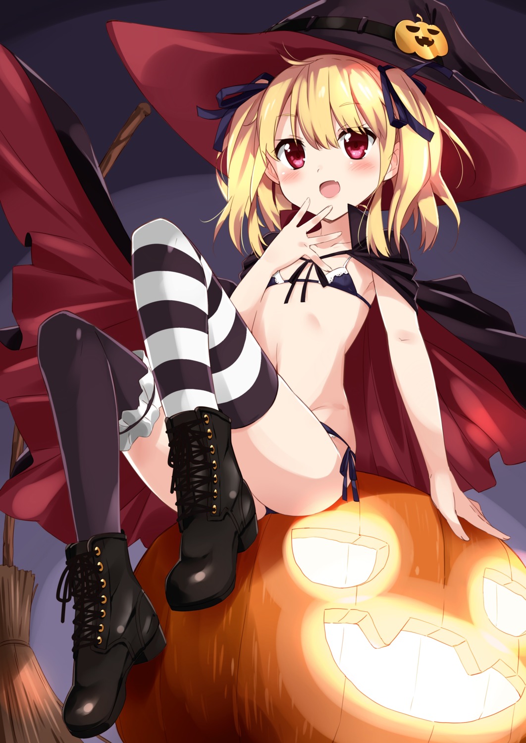 bikini erect_nipples halloween heels loli moso swimsuits thighhighs witch