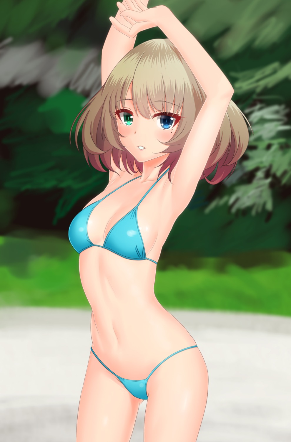 bikini cleavage heterochromia swimsuits takagaki_kaede takahiro-kun the_idolm@ster the_idolm@ster_cinderella_girls