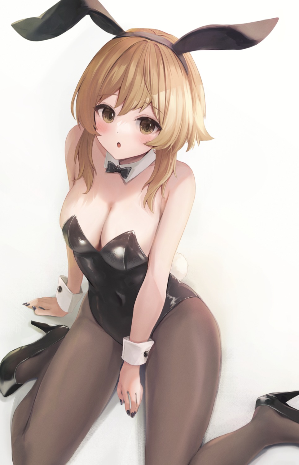 animal_ears bunny_ears bunny_girl genshin_impact heels itone_114 lumine no_bra pantyhose tail