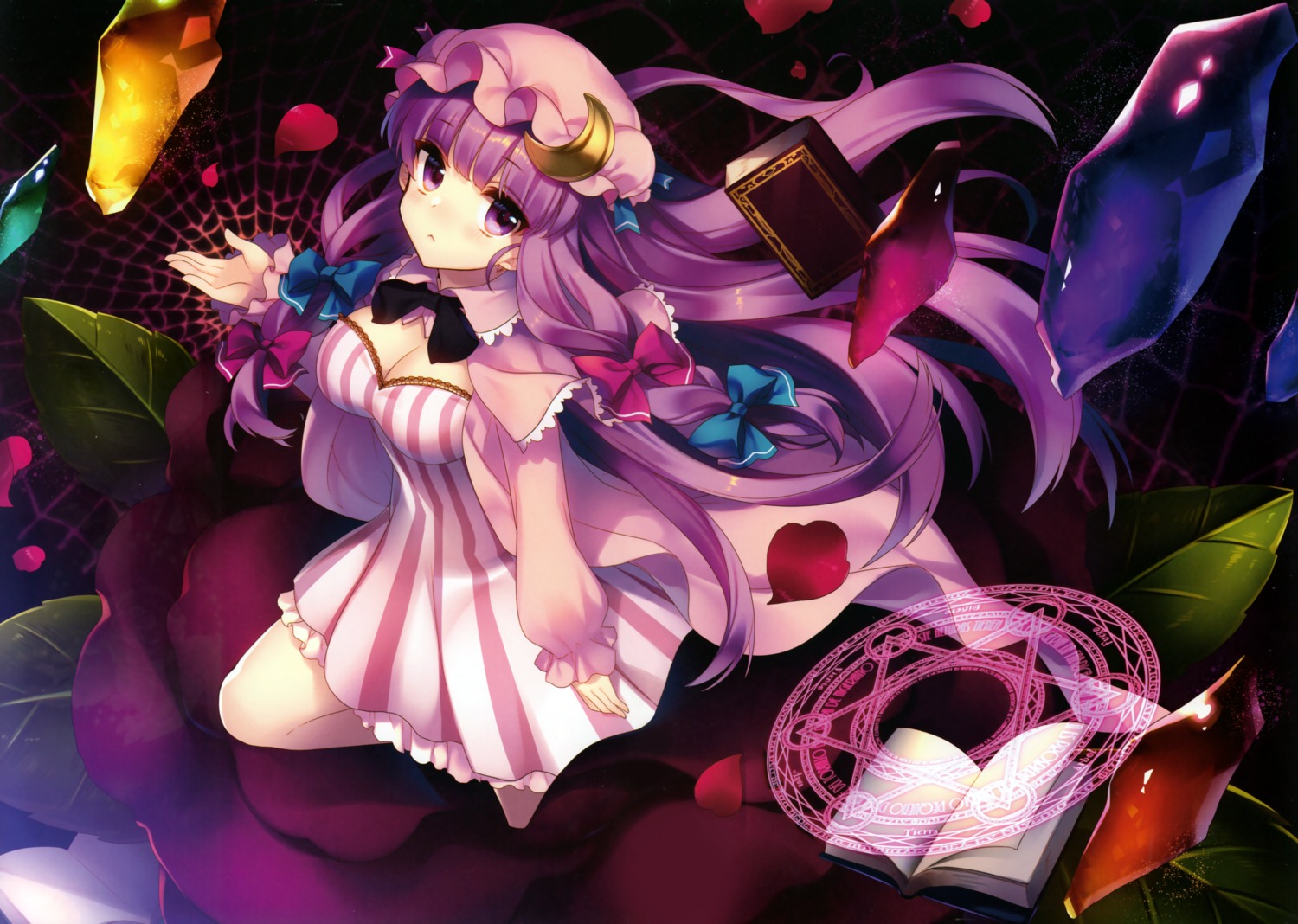 cleavage dress masaru.jp patchouli_knowledge scanning_dust touhou