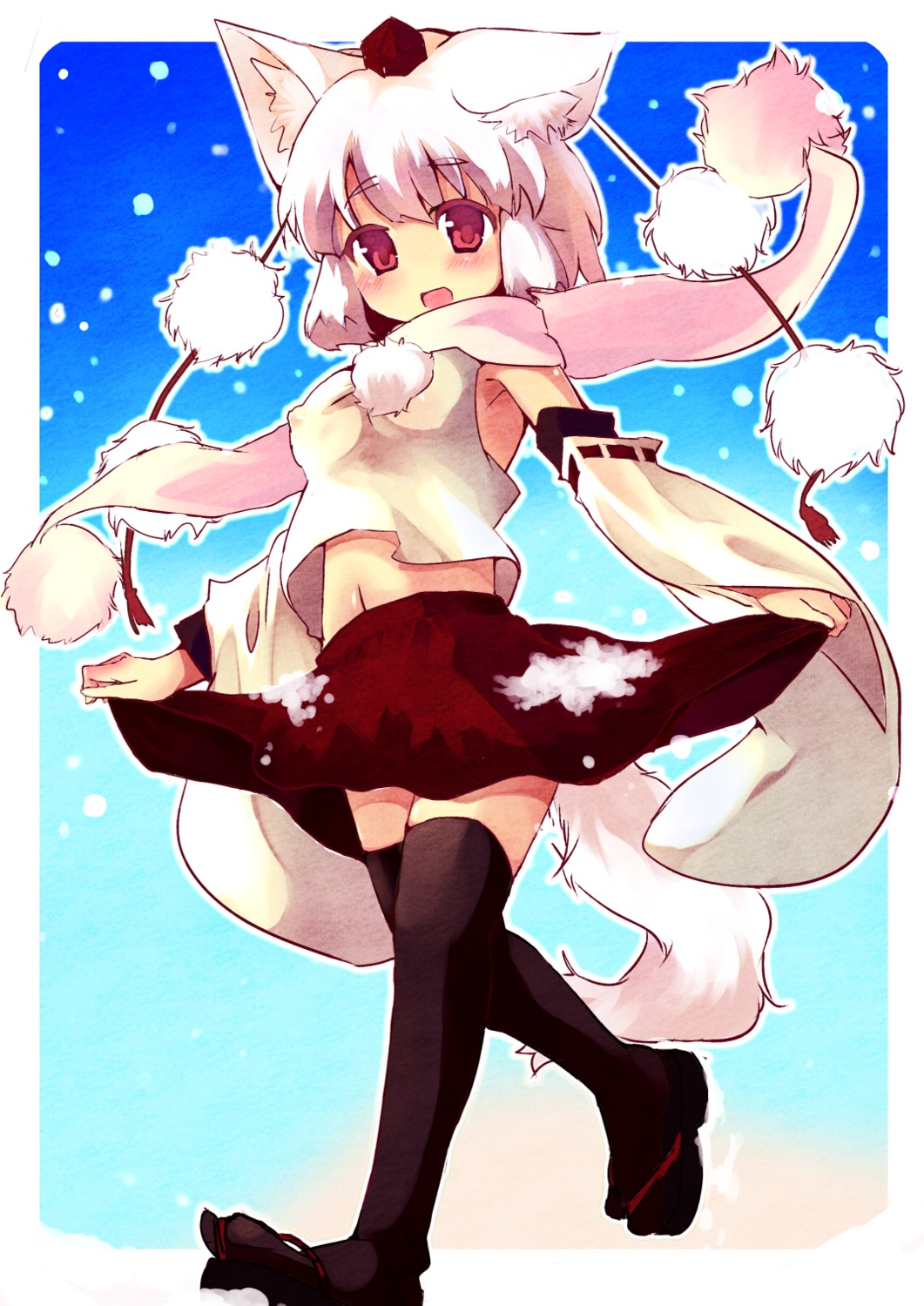 animal_ears inubashiri_momiji kaji_otto tail thighhighs touhou