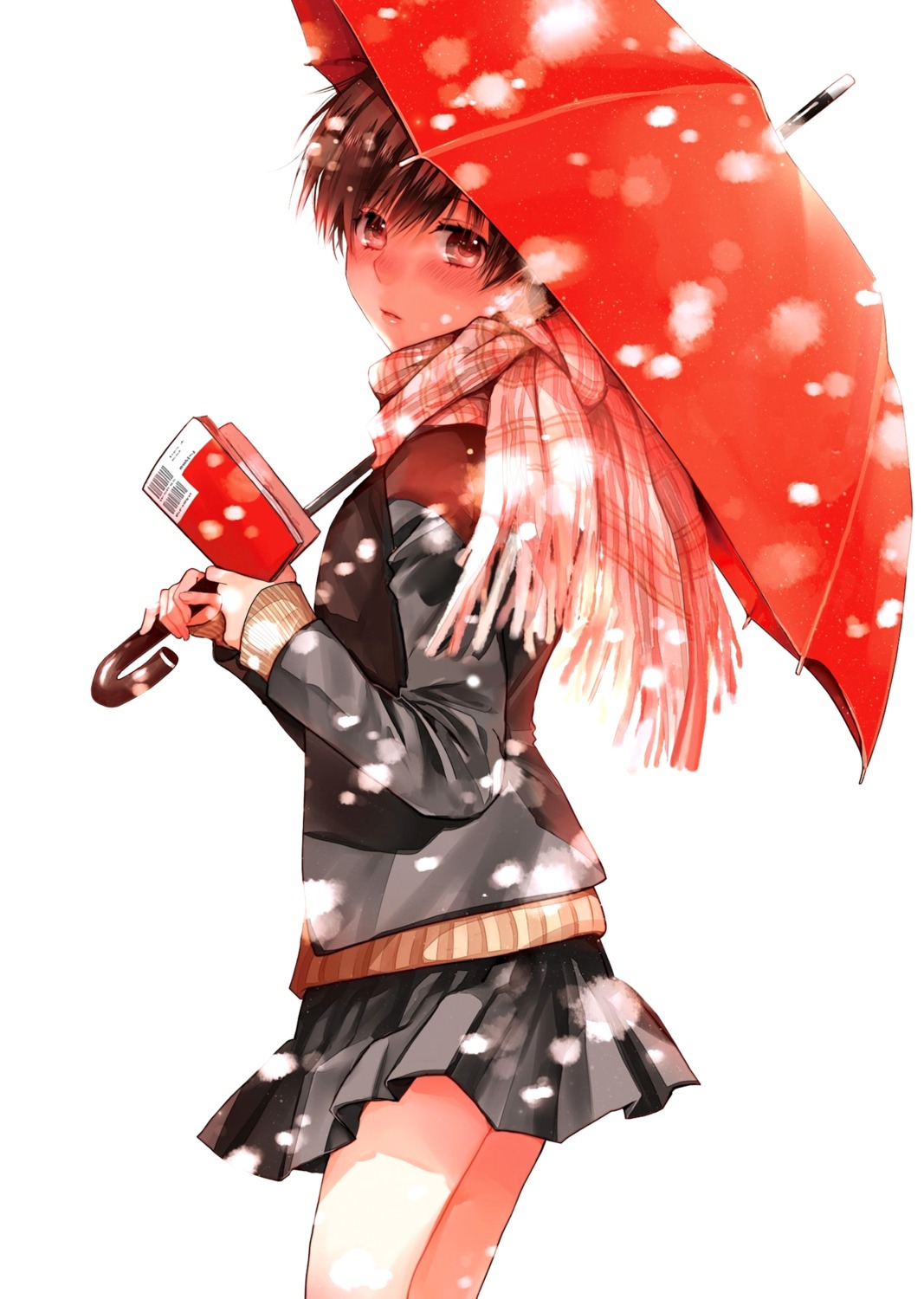 bokura_wa_minna_kawaisou miyahara_ruri seifuku skirt_lift sweater umbrella
