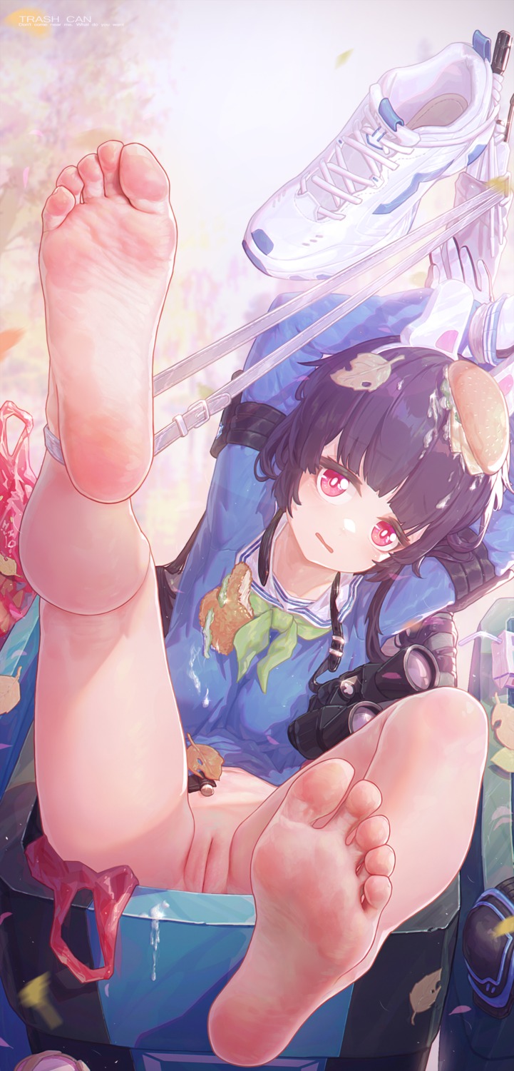 animal_ears blue_archive bottomless bunny_ears cream feet halo icecake kasumizawa_miyu loli pussy seifuku uncensored