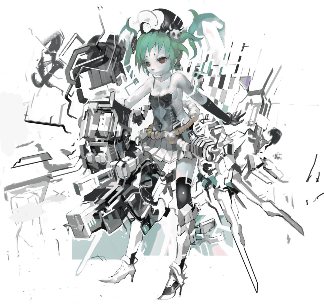 mecha_musume thighhighs uturo