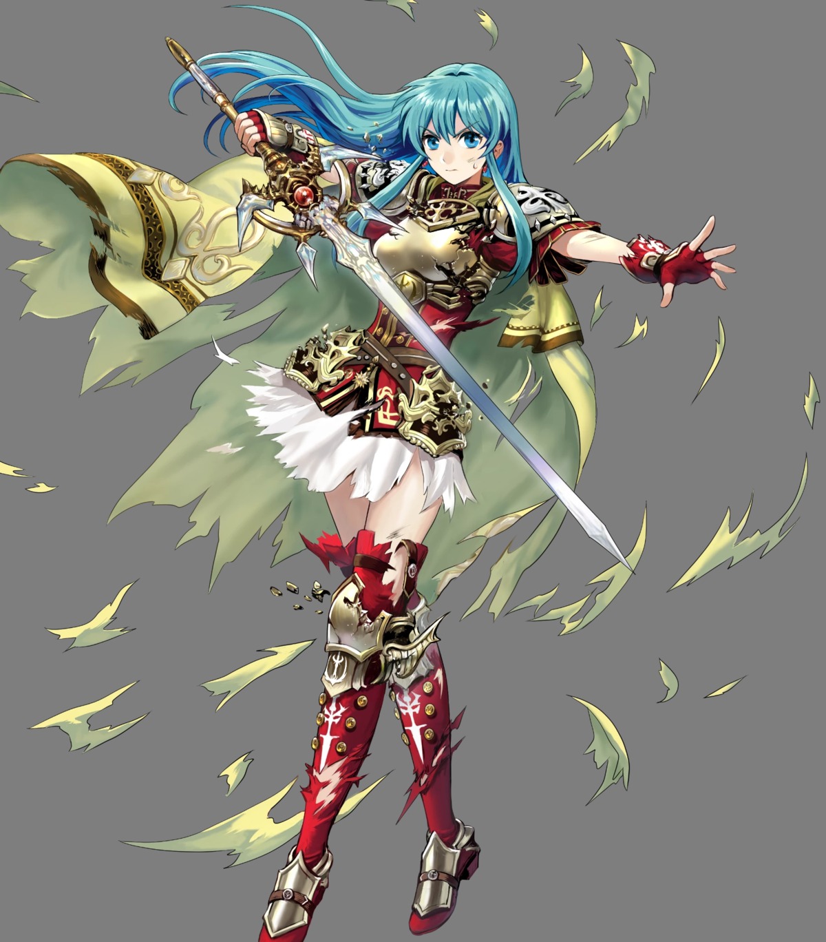 armor asatani_tomoyo duplicate eirika fire_emblem fire_emblem:_seima_no_kouseki fire_emblem_heroes heels nintendo sword thighhighs torn_clothes transparent_png