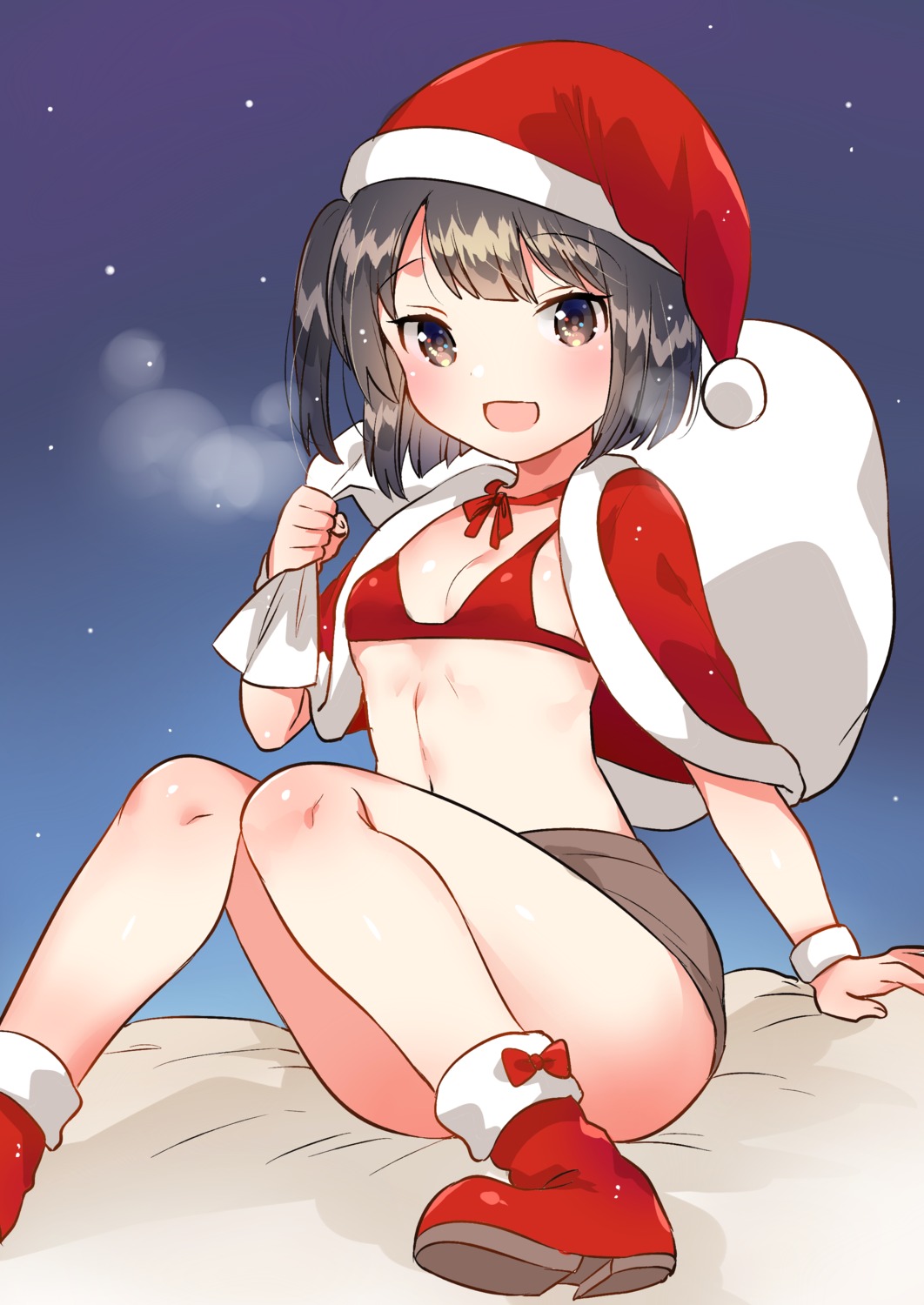 bikini_top christmas cleavage ichihaya swimsuits