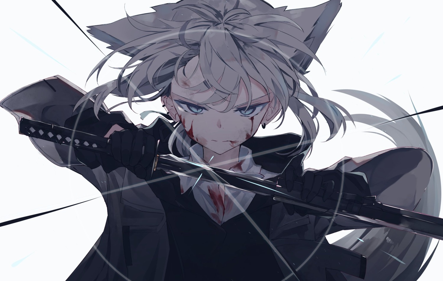 animal_ears blood nagishiro_mito sword