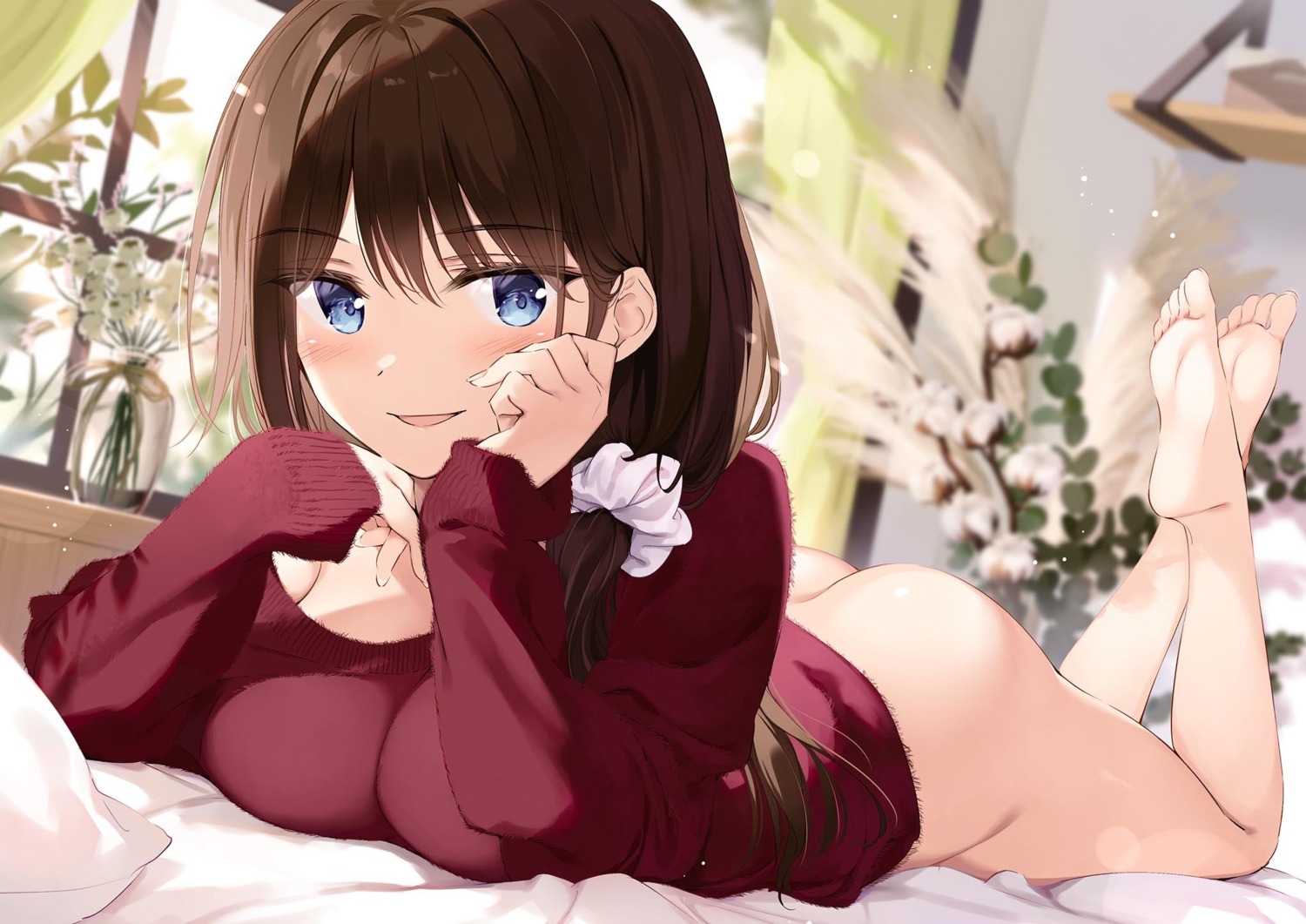 ass boku_no_kanojo_sensei bottomless feet fujiki_maka oryou sweater