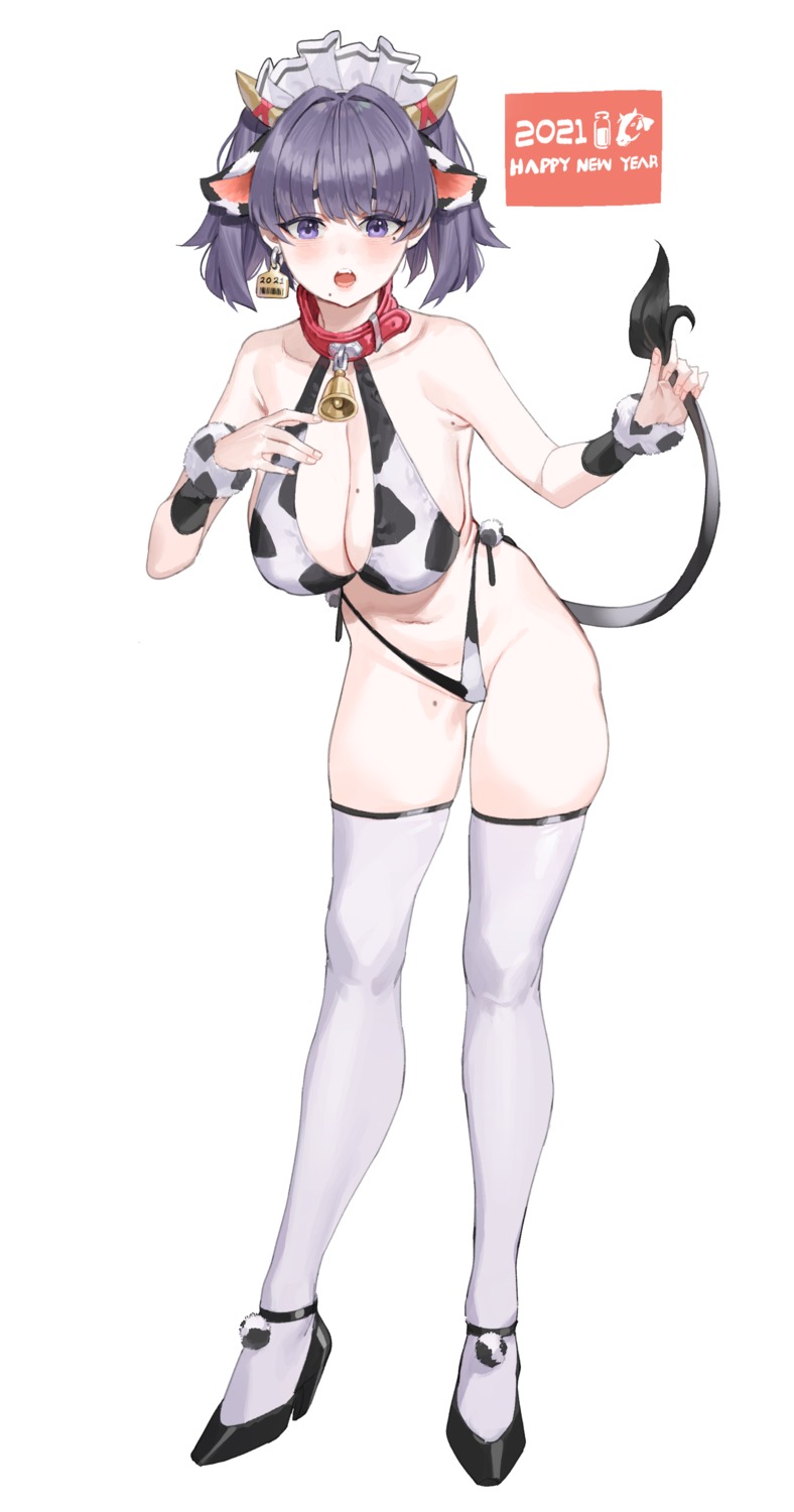 animal_ears bikini gdd_(vkejr702) heels horns maid swimsuits tail thighhighs