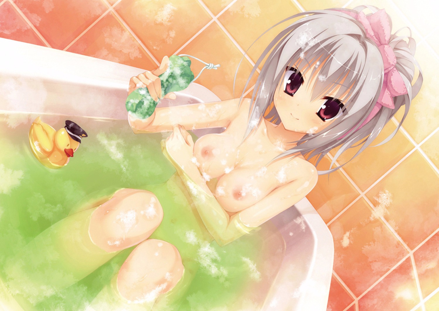 bathing breast_hold dracu-riot! elina_olegovna_obeh kobuichi naked nipples upscaled wet yuzu-soft