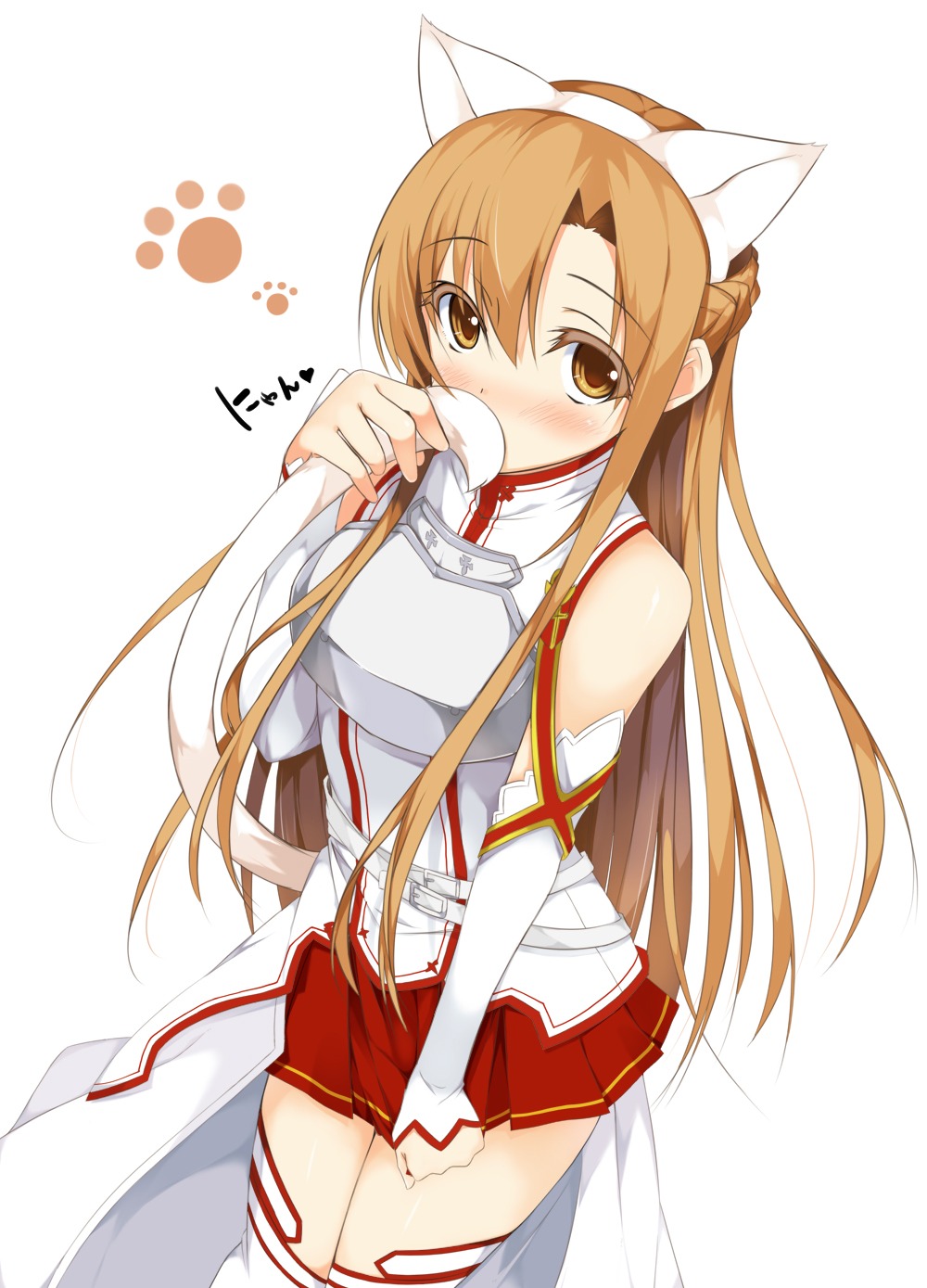 animal_ears asuna_(sword_art_online) matatabi_haru nekomimi sword_art_online tail thighhighs