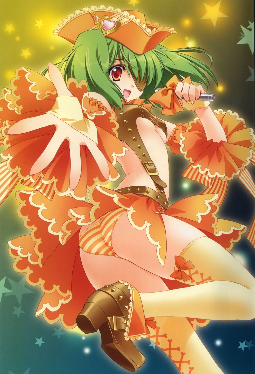 ass binding_discoloration carnelian eyepatch macross macross_frontier pantsu ranka_lee scanning_dust shimapan skirt_lift thighhighs underboob