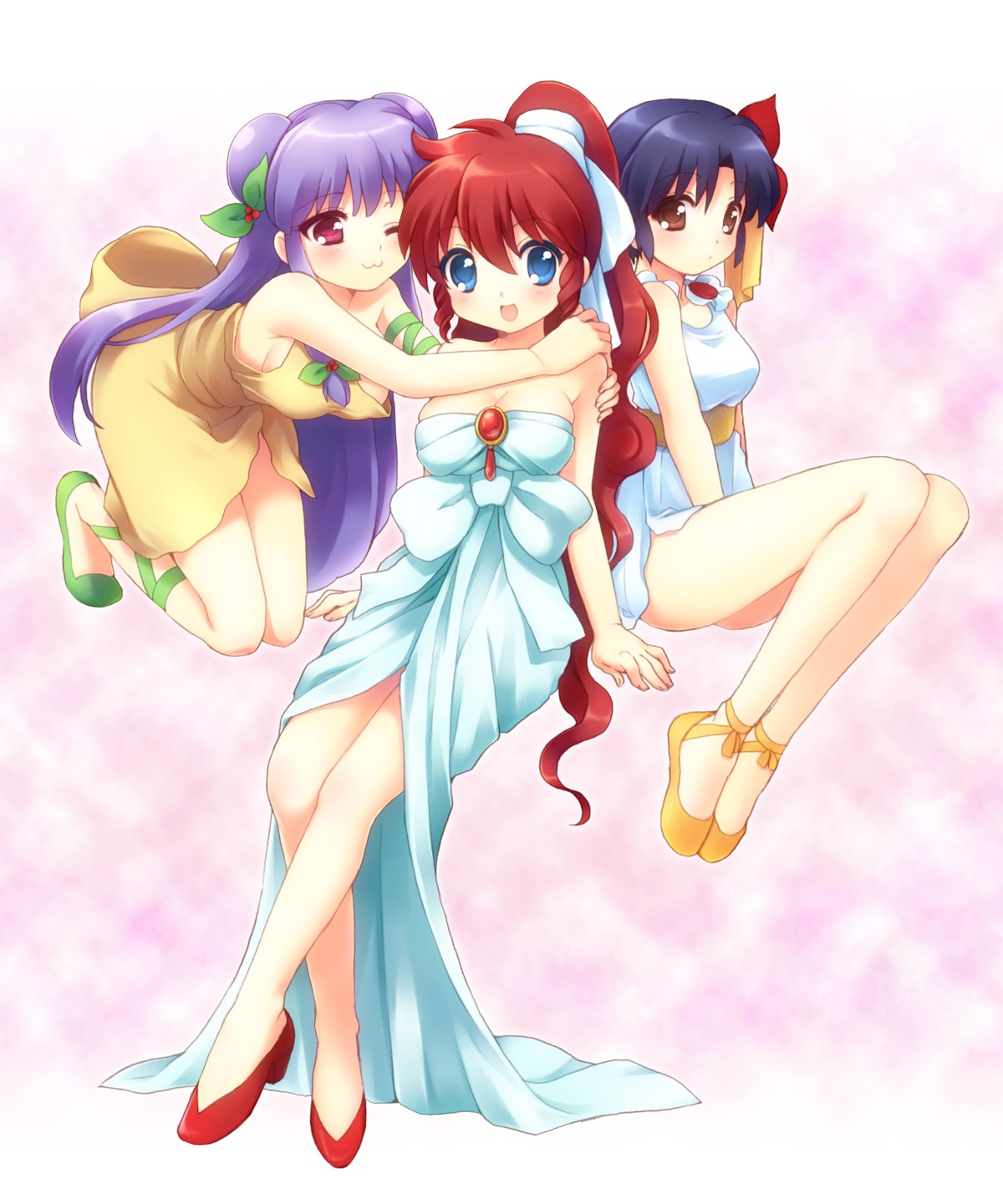 dress genderswap ranma_½ saotome_ranma shampoo tendou_akane usashiro_mani