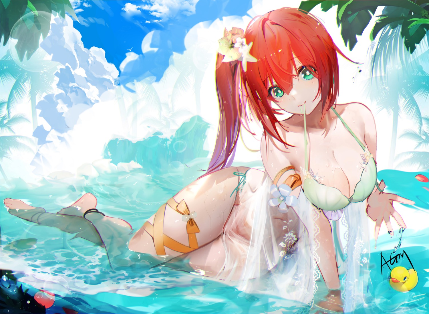 bikini chucolala hiseki_erio hiseki_erio_channel omone_hokoma_agm see_through swimsuits wet