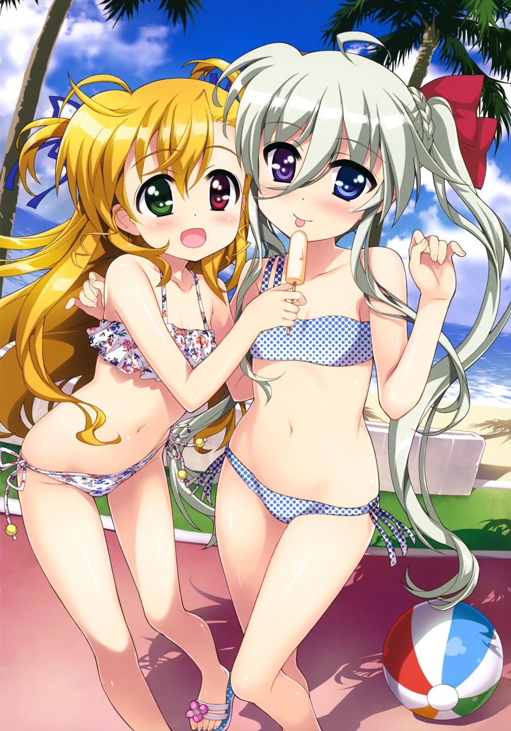 bikini einhart_stratos fujima_takuya heterochromia mahou_shoujo_lyrical_nanoha mahou_shoujo_lyrical_nanoha_vivid swimsuits vivio