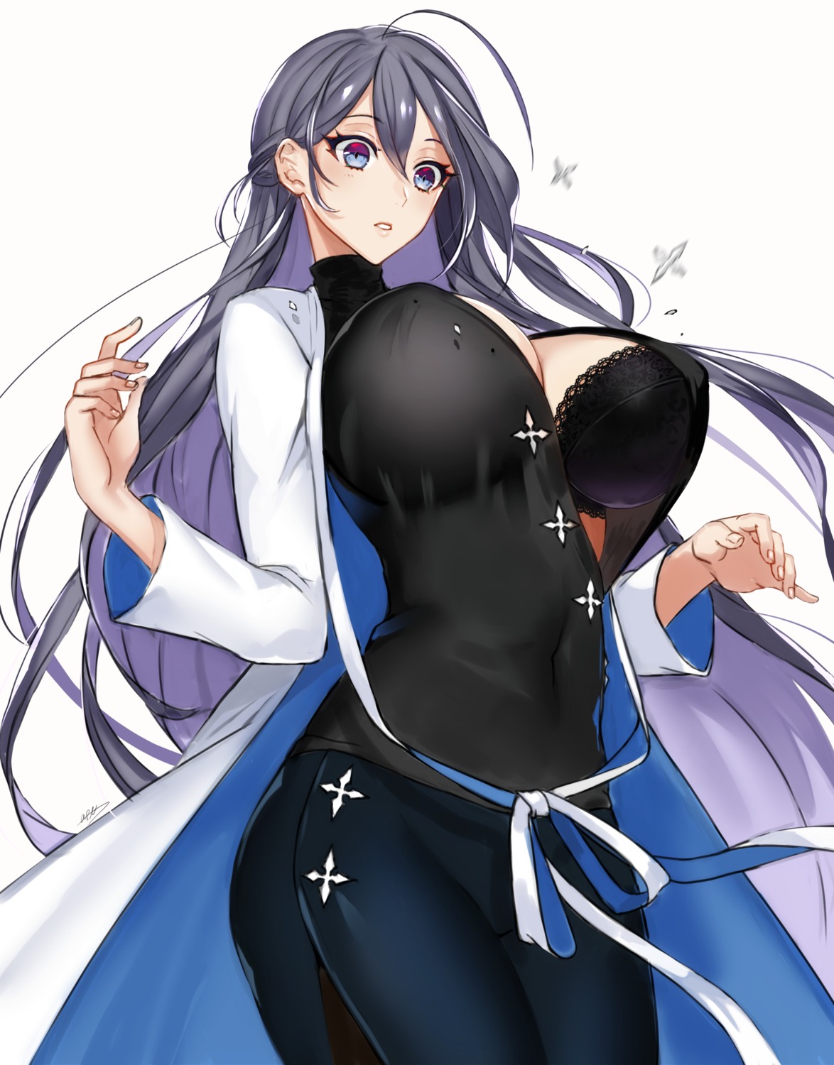 apt bra cleavage genderswap hypnosis_mic jakurai_jinguji open_shirt wardrobe_malfunction