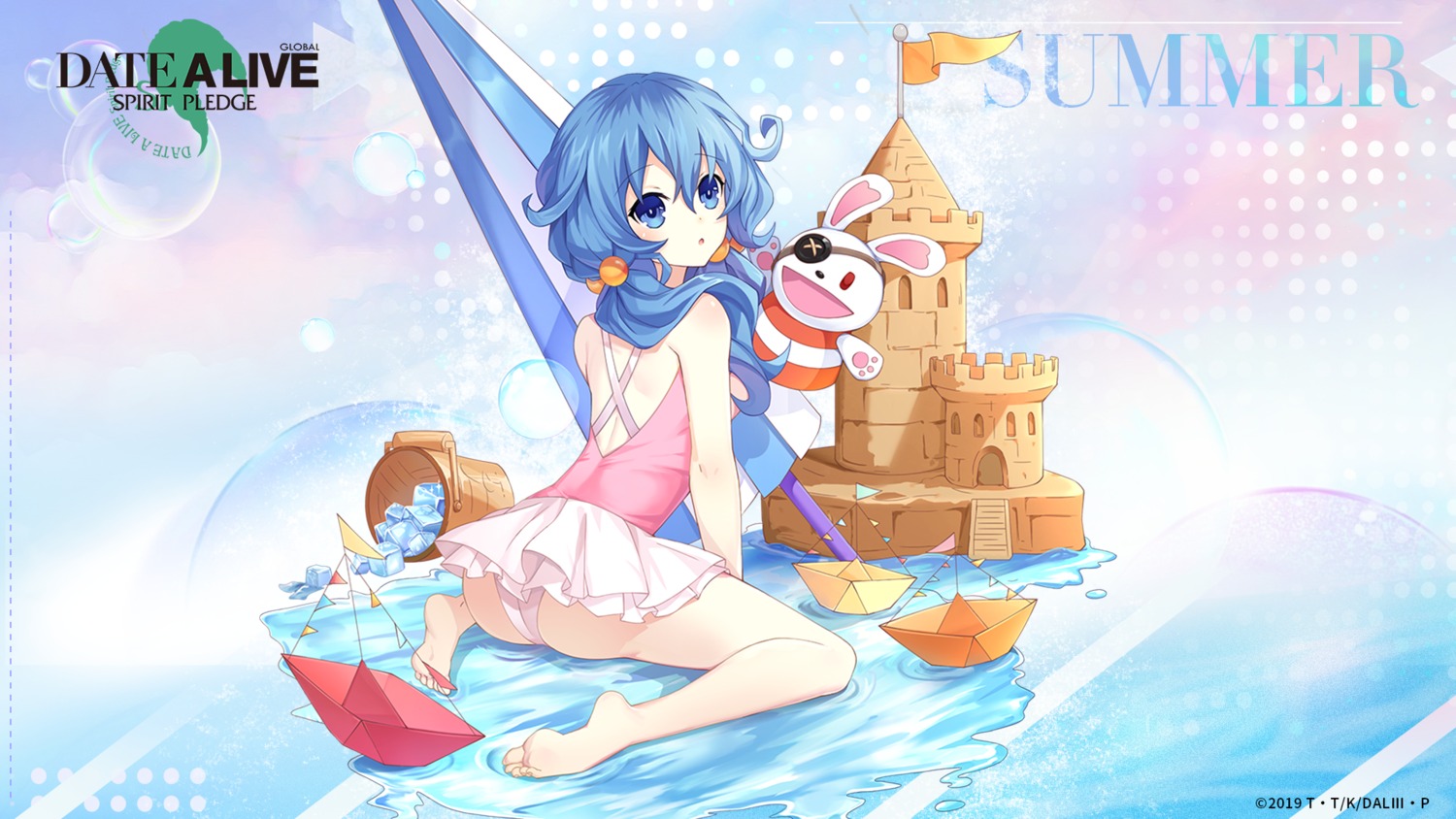 ass date_a_live feet himekawa_yoshino swimsuits wallpaper wet