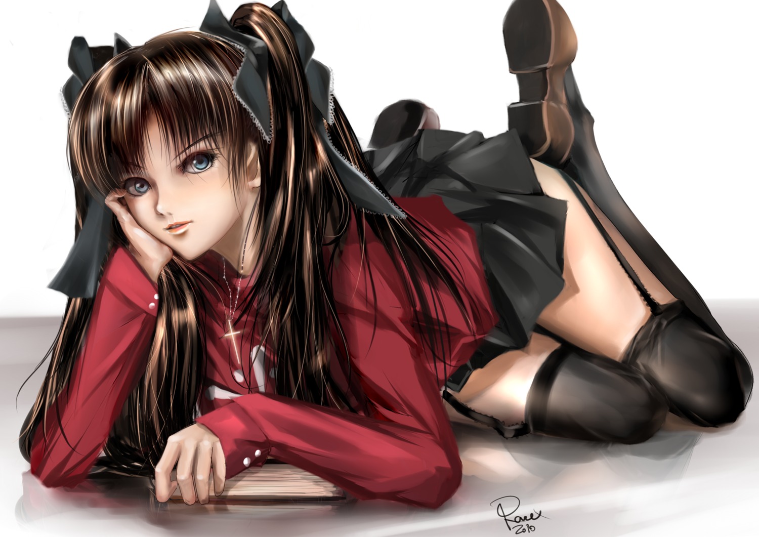 autographed fate/stay_night rx? stockings thighhighs toosaka_rin