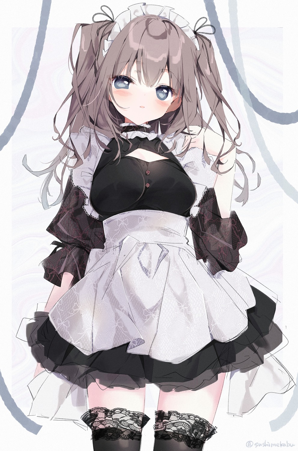 maid see_through sketch sushimekabu thighhighs