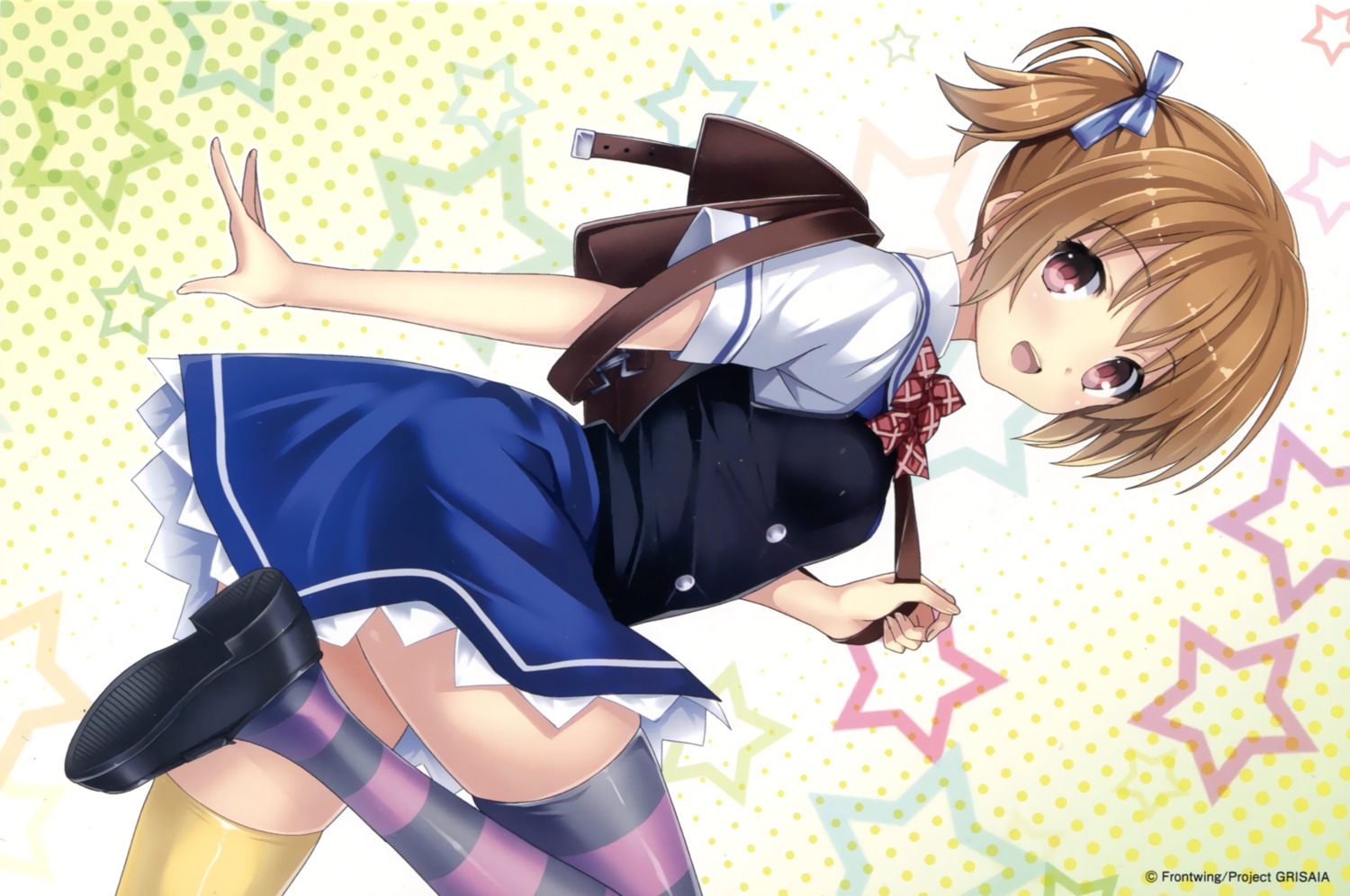 endcard grisaia grisaia_no_kajitsu irisu_makina sankuro seifuku thighhighs