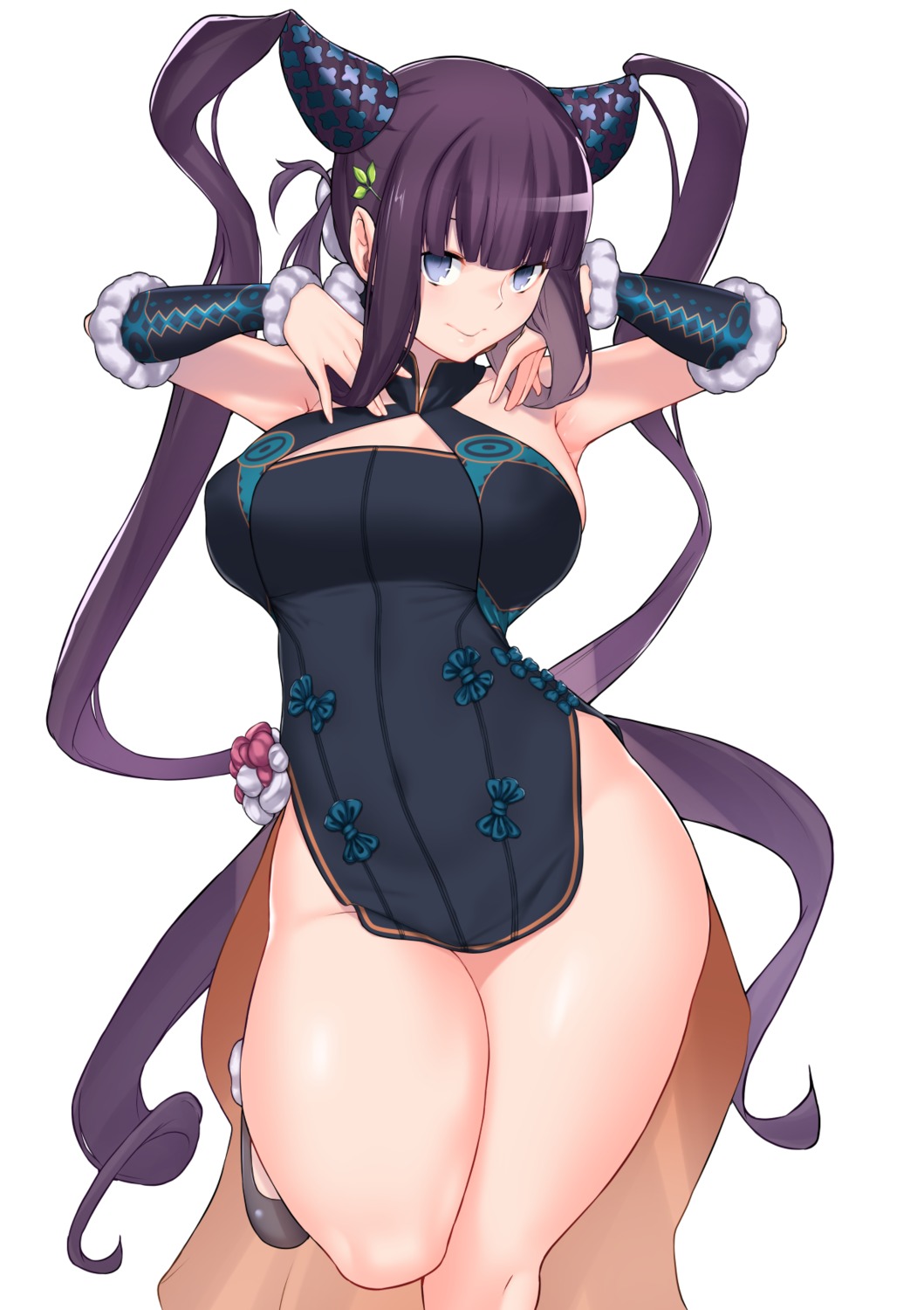 asian_clothes aster_crowley fate/grand_order horns nopan yang_guifei_(fate/grand_order)