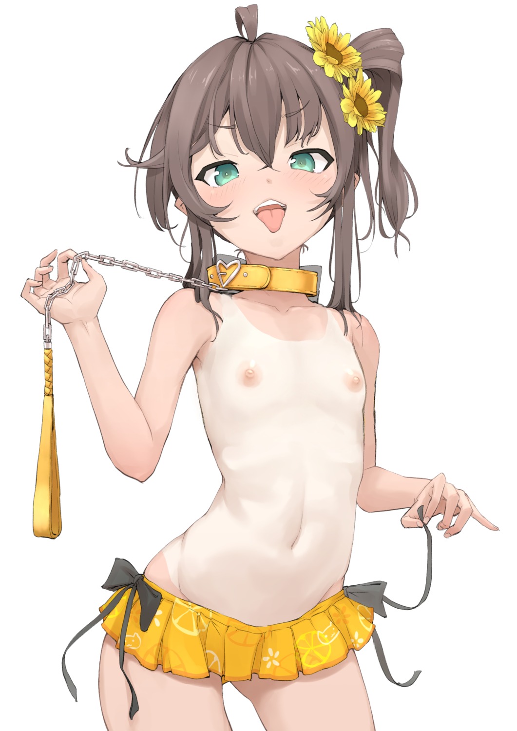 bikini hololive loli mitsuru_(pixiv_34028718) natsuiro_matsuri nipples swimsuits tan_lines topless