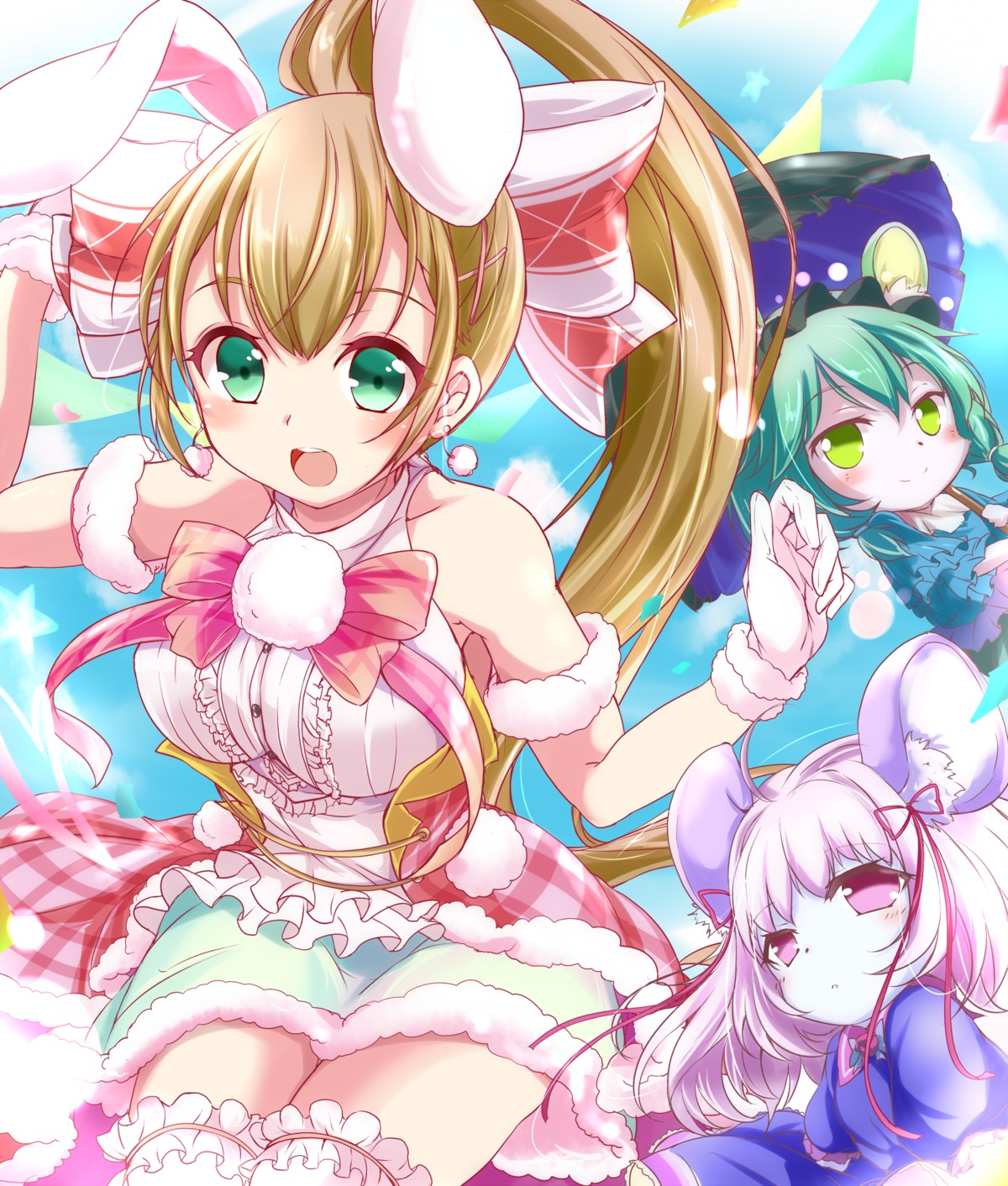 animal_ears bunny_ears crash_fever degas_(crash_fever) nanaume_(shichimi_tougarashi) pareto_(crash_fever) thighhighs