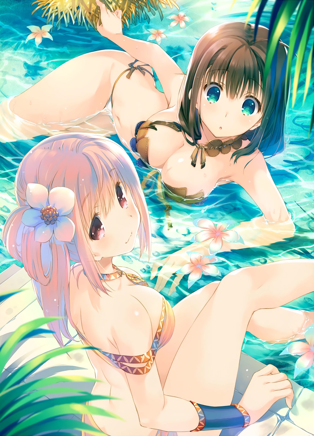 bikini cleavage conet_santnore melvy_de_florencia mitsumi_misato swimsuits to_heart_2_dungeon_travelers_2 wet