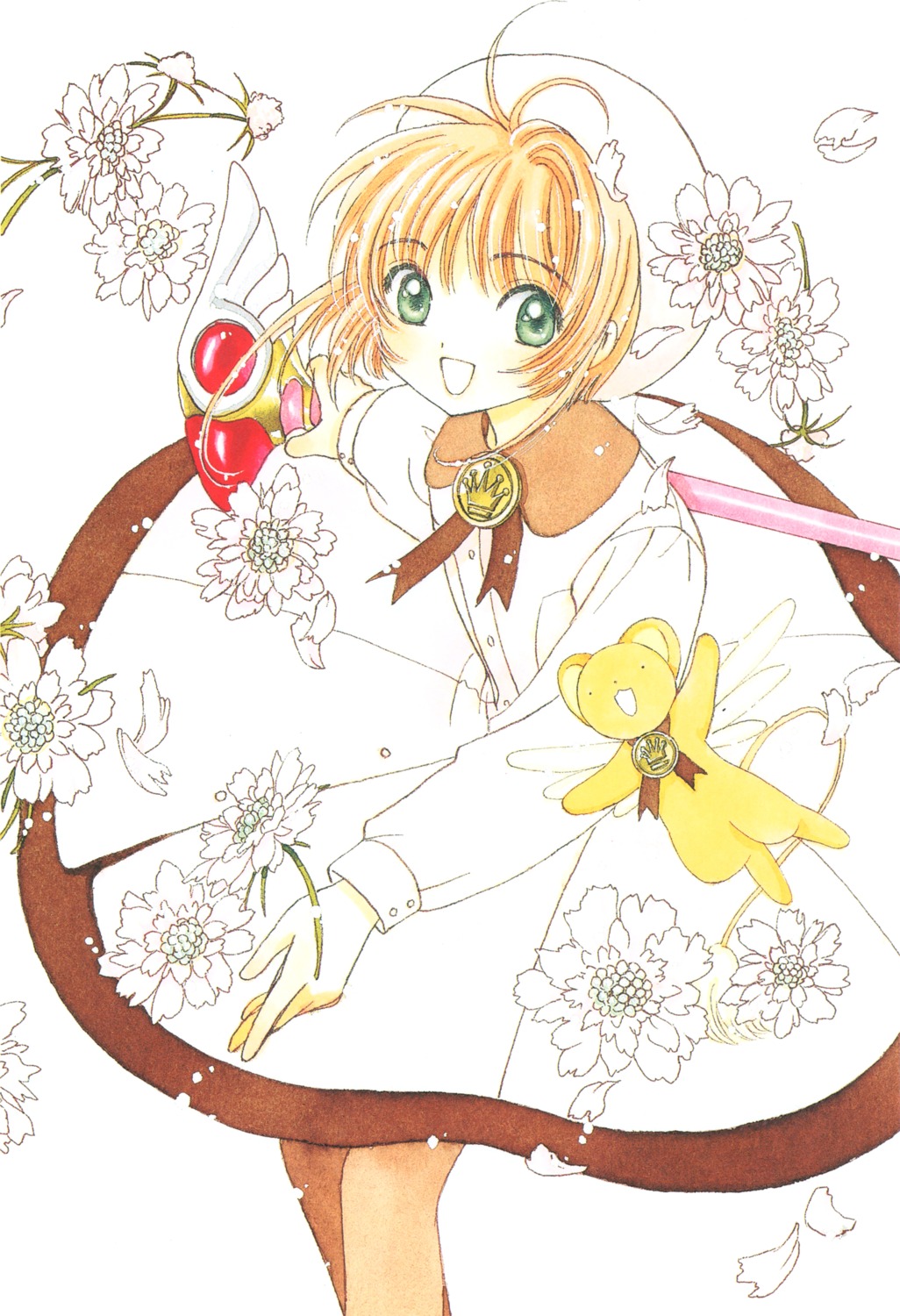 card_captor_sakura clamp dress kerberos kinomoto_sakura weapon