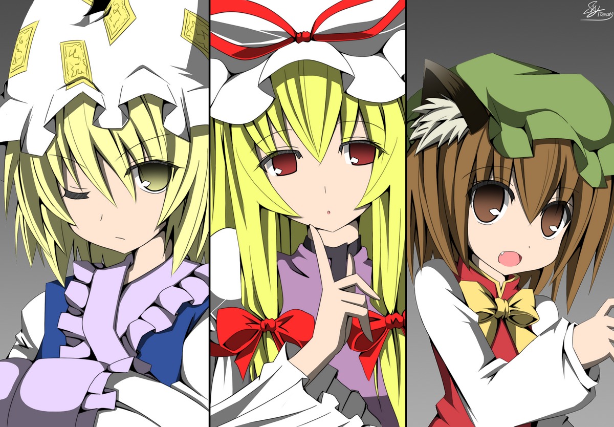 chen sky-freedom touhou yakumo_ran yakumo_yukari