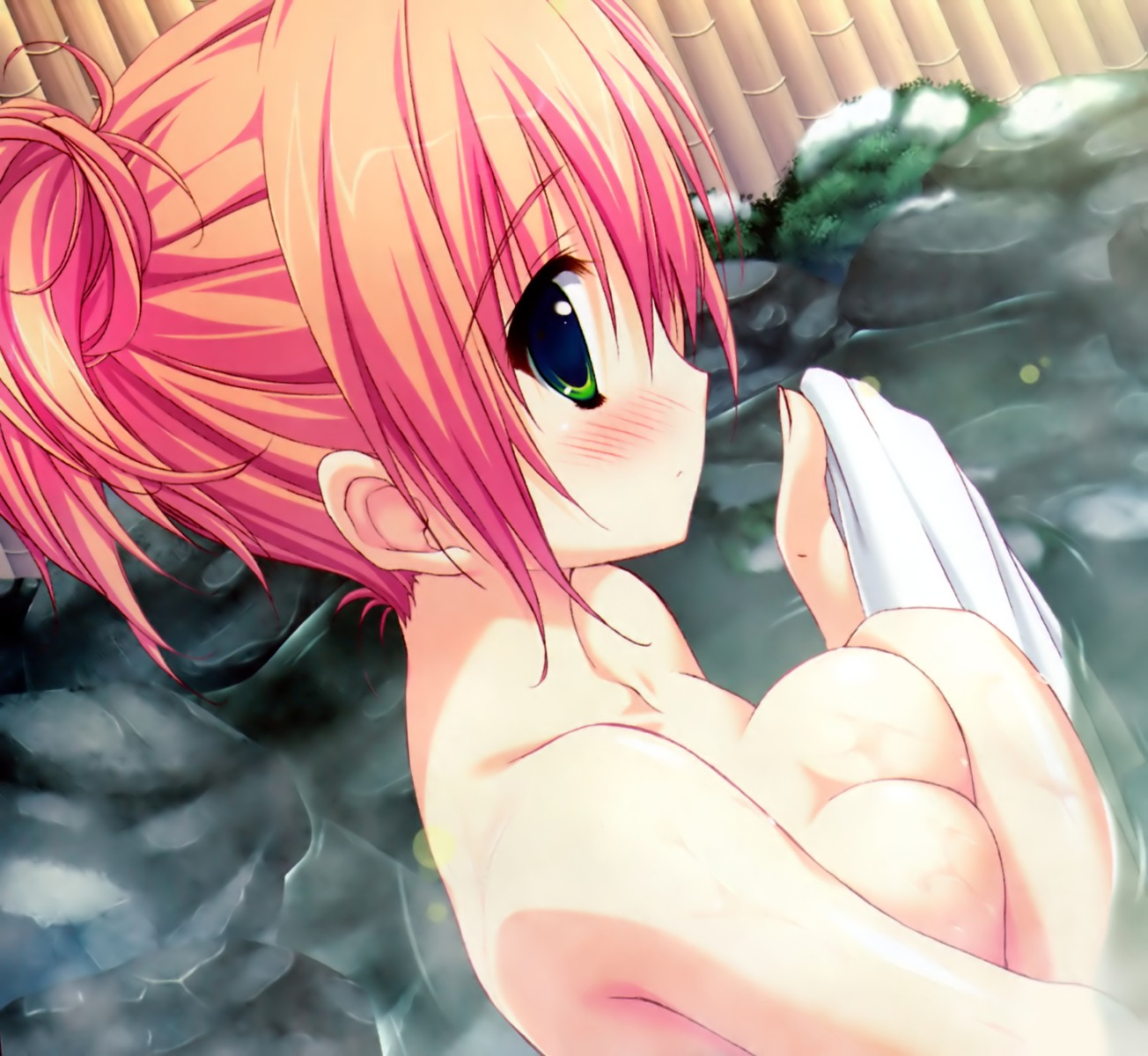 bathing breast_hold hoshizora_e_kakaru_hashi jpeg_artifacts nakatsugawa_ui naked onsen overfiltered ryohka wet