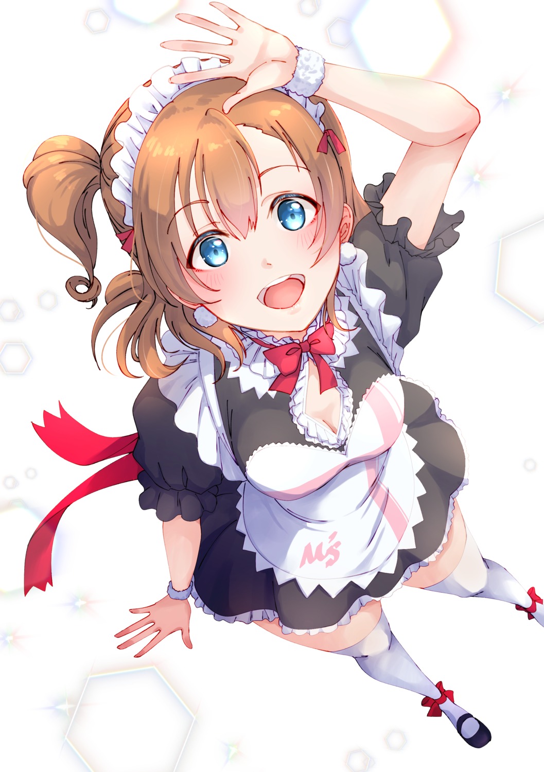 cleavage kobayashi_nyoromichi kousaka_honoka love_live! maid thighhighs