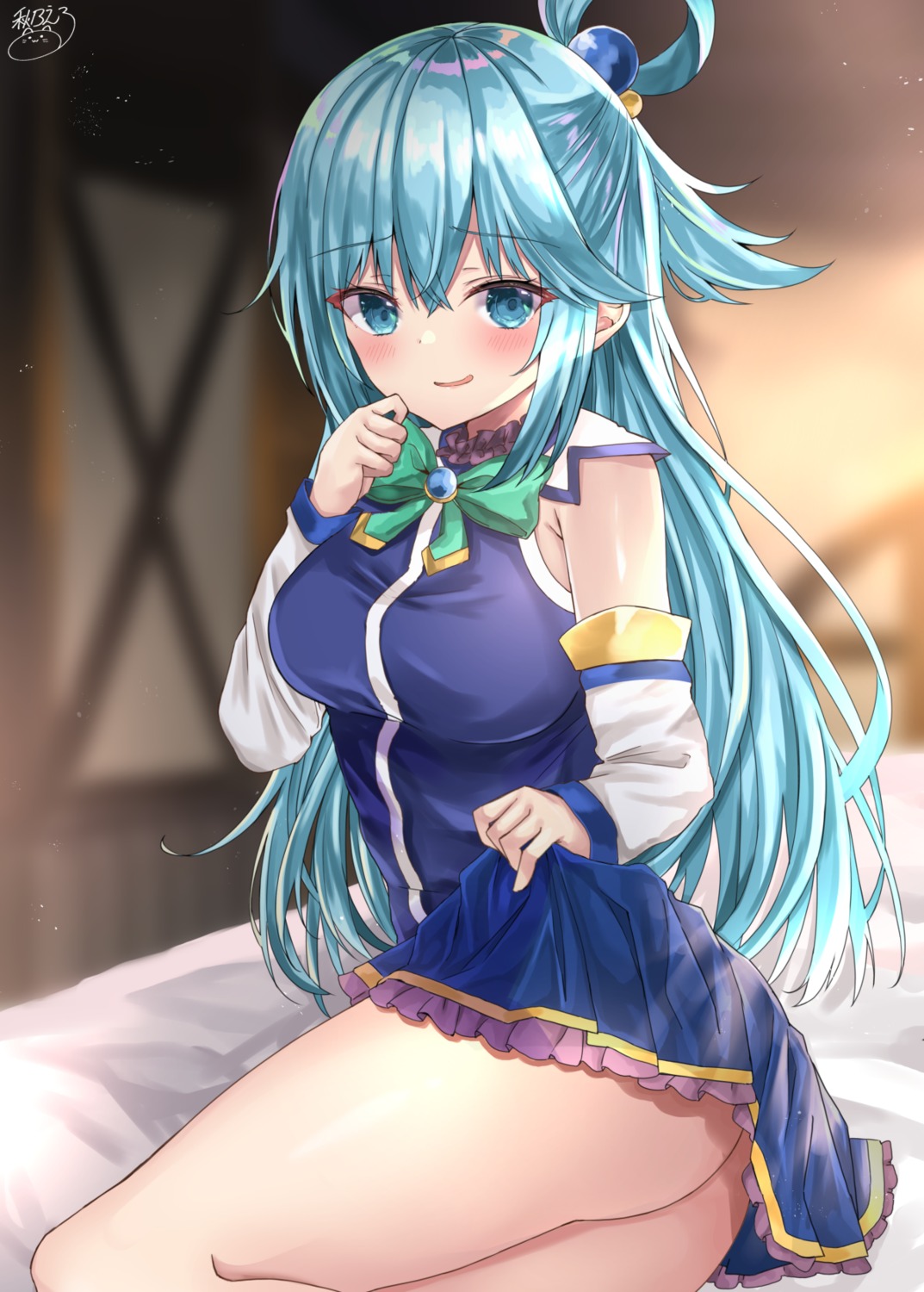 akino_ell aqua_(konosuba) ass kono_subarashii_sekai_ni_shukufuku_wo! nopan skirt_lift