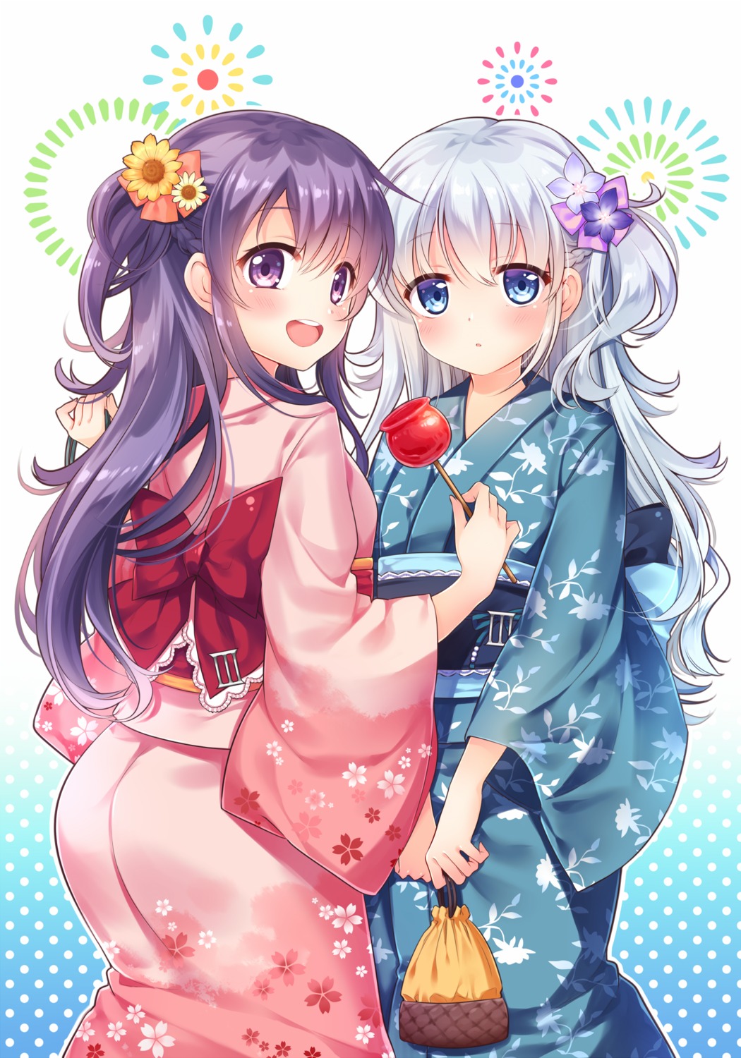 akatsuki_(kancolle) ass hibiki_(kancolle) kantai_collection sasachin yukata