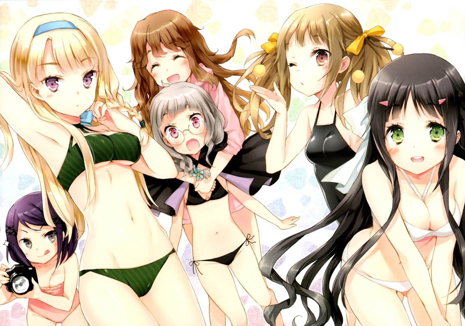 bikini cleavage cuteg kannagi_miyabi kono_naka_ni_hitori_imouto_ga_iru! kunitachi_rinka megane sagara_mei screening swimsuits tendou_mana tsuruma_konoe