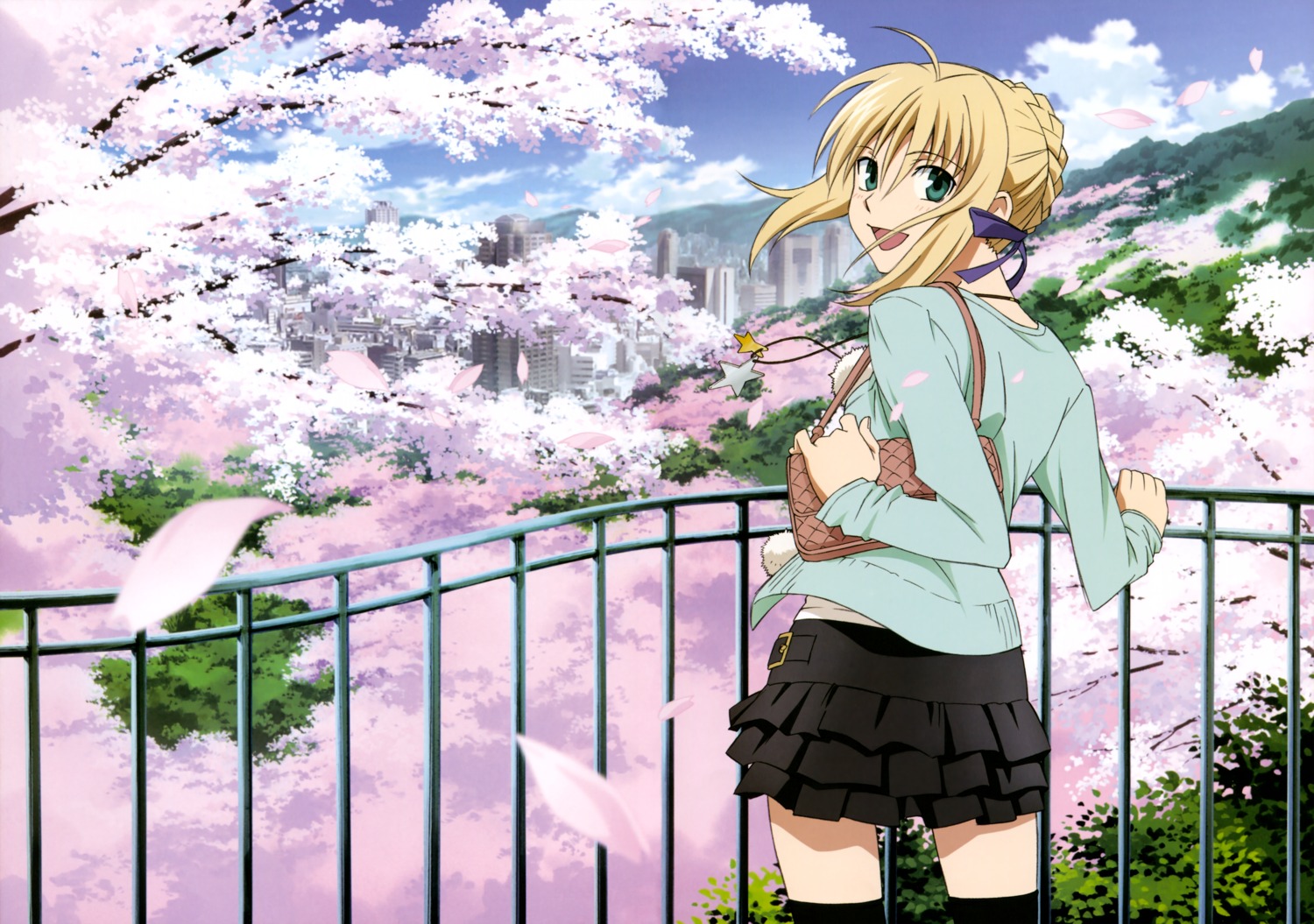 fate/stay_night komori_takahiro saber thighhighs