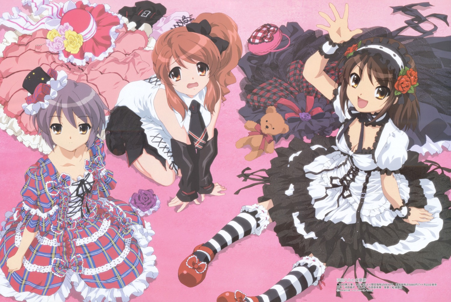 asahina_mikuru cleavage dress gothic_lolita ikeda_shouko lolita_fashion nagato_yuki suzumiya_haruhi suzumiya_haruhi_no_yuuutsu